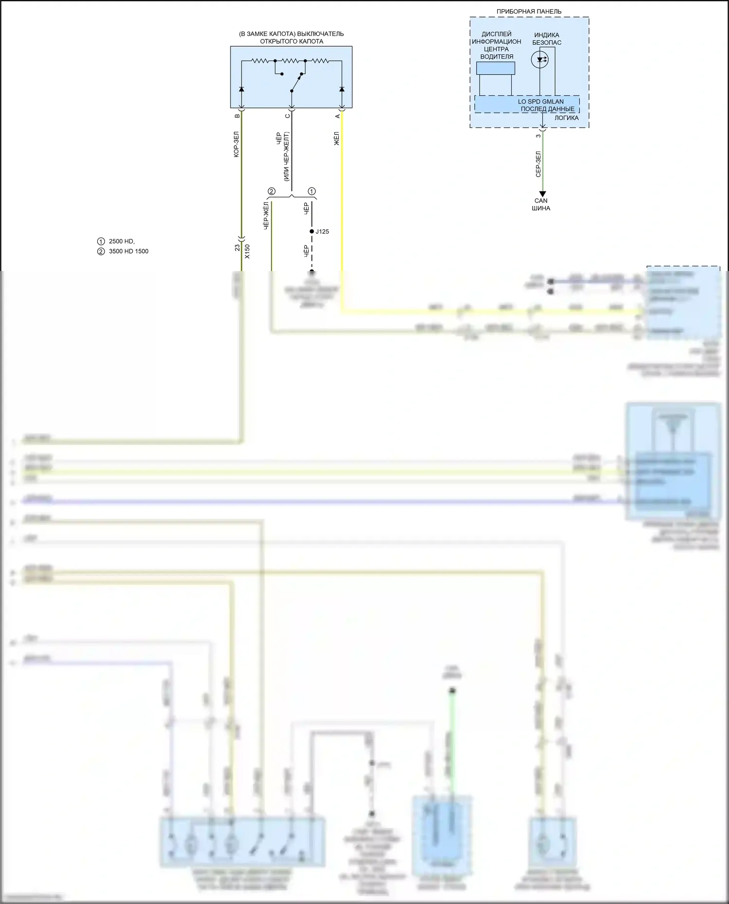 Sierra GMC III рестайлинг (2015-2018): Электросхема центрального замка (3 из 3) 