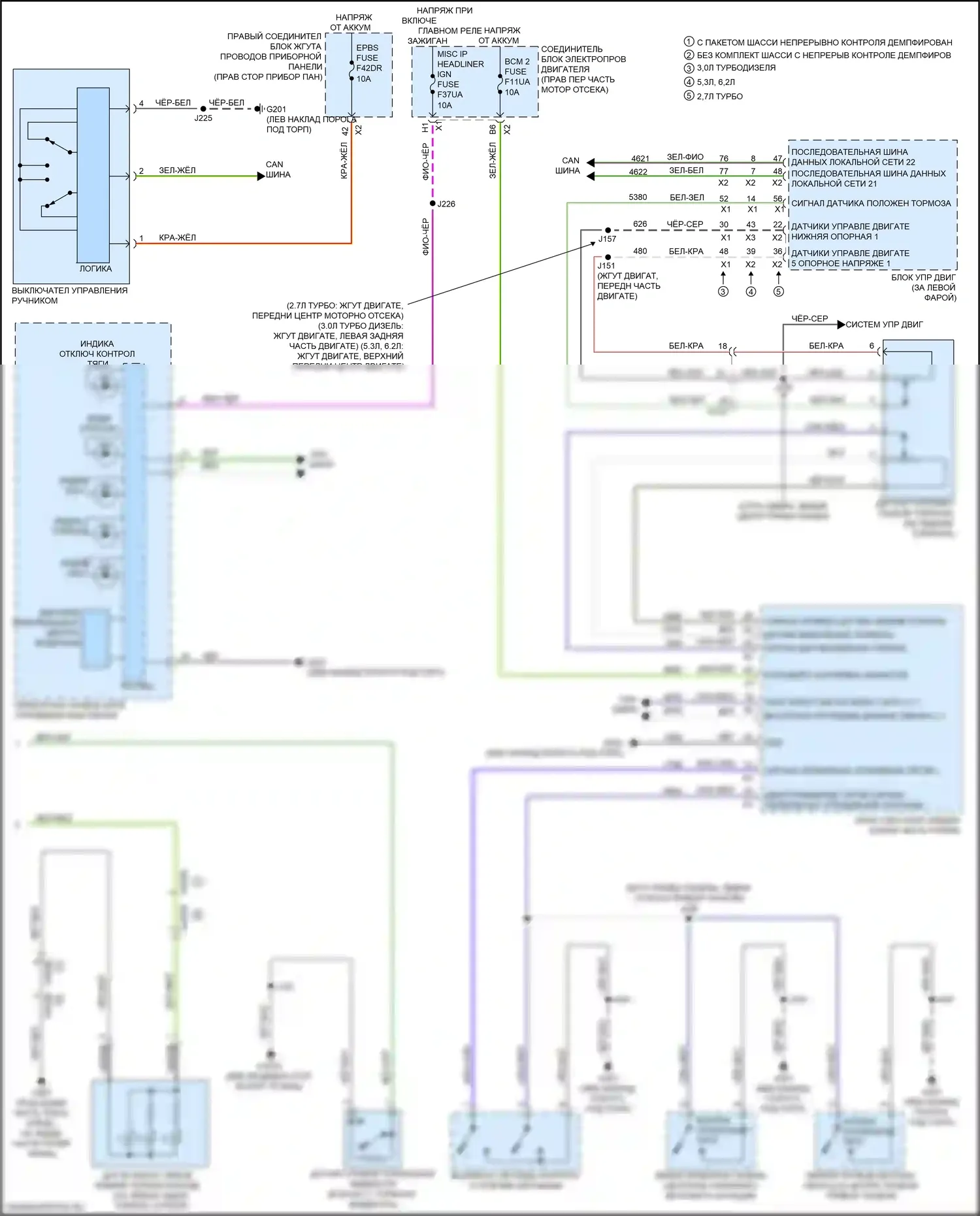 Sierra GMC IV рестайлинг (2022-2024): Антиблокировочная система abs электросхема (2 из 2) 