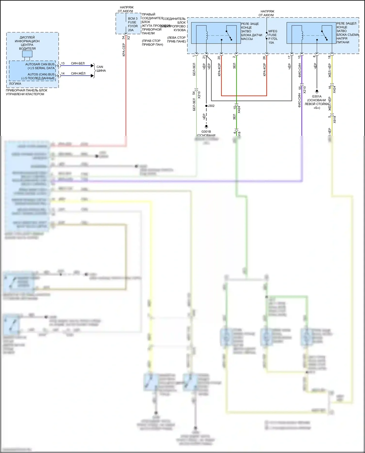 Sierra GMC IV рестайлинг (2022-2024): Электросхема концевого шибера, с шибером ручного отключения питания 
