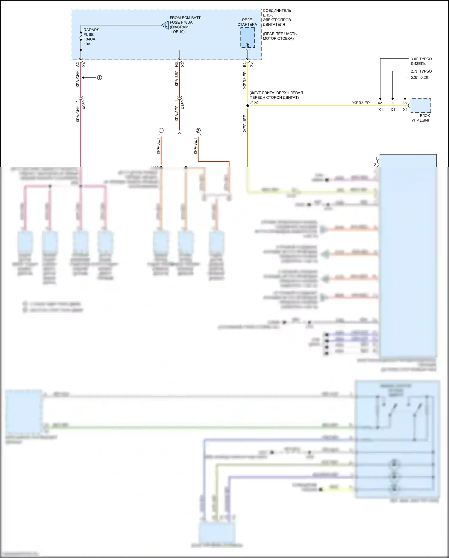 Sierra GMC IV рестайлинг (2022-2024): Электросхема блока предохранителей реле (6 из 10) 