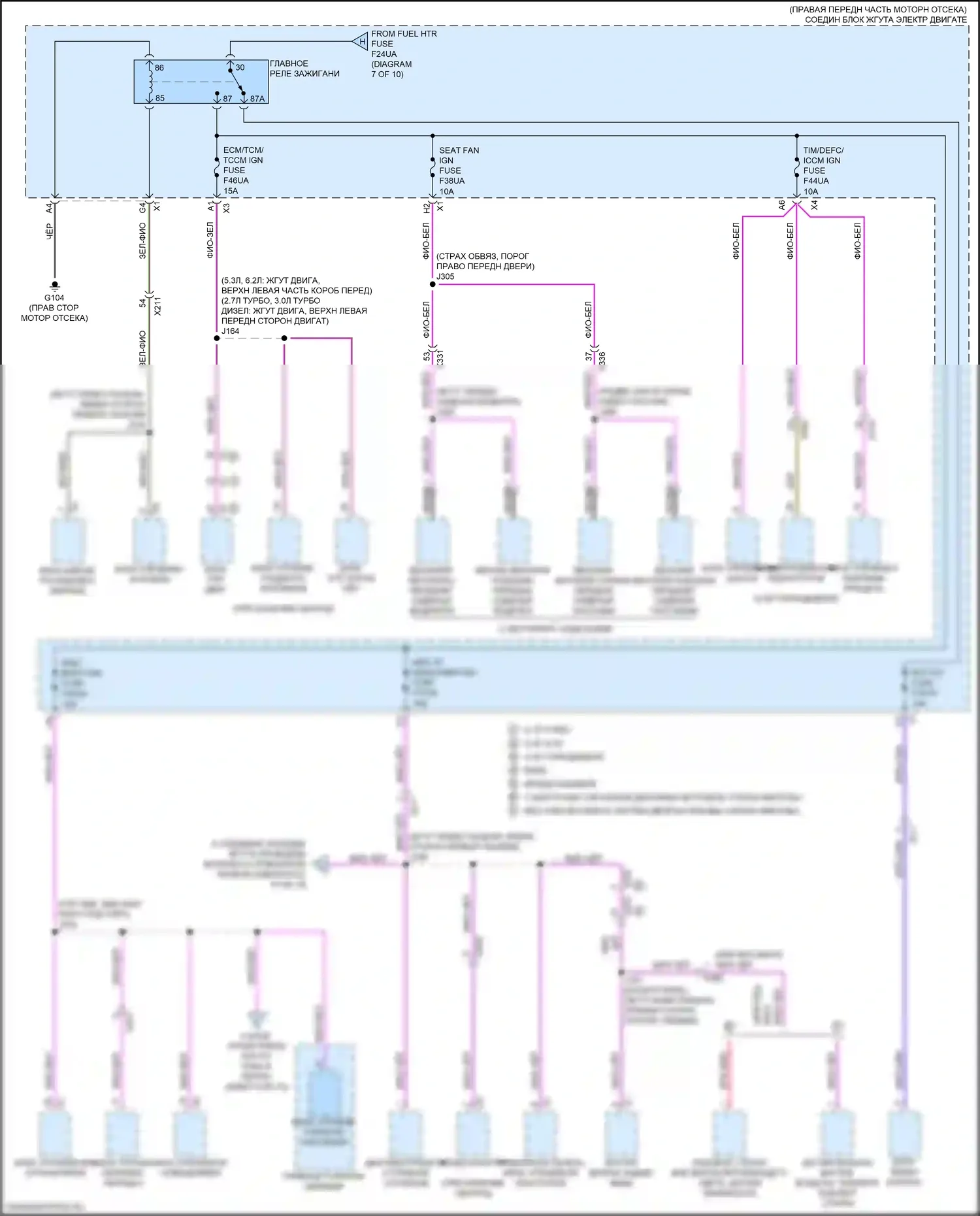 Sierra GMC IV рестайлинг (2022-2024): Электросхема блока предохранителей реле (8 из 10) 