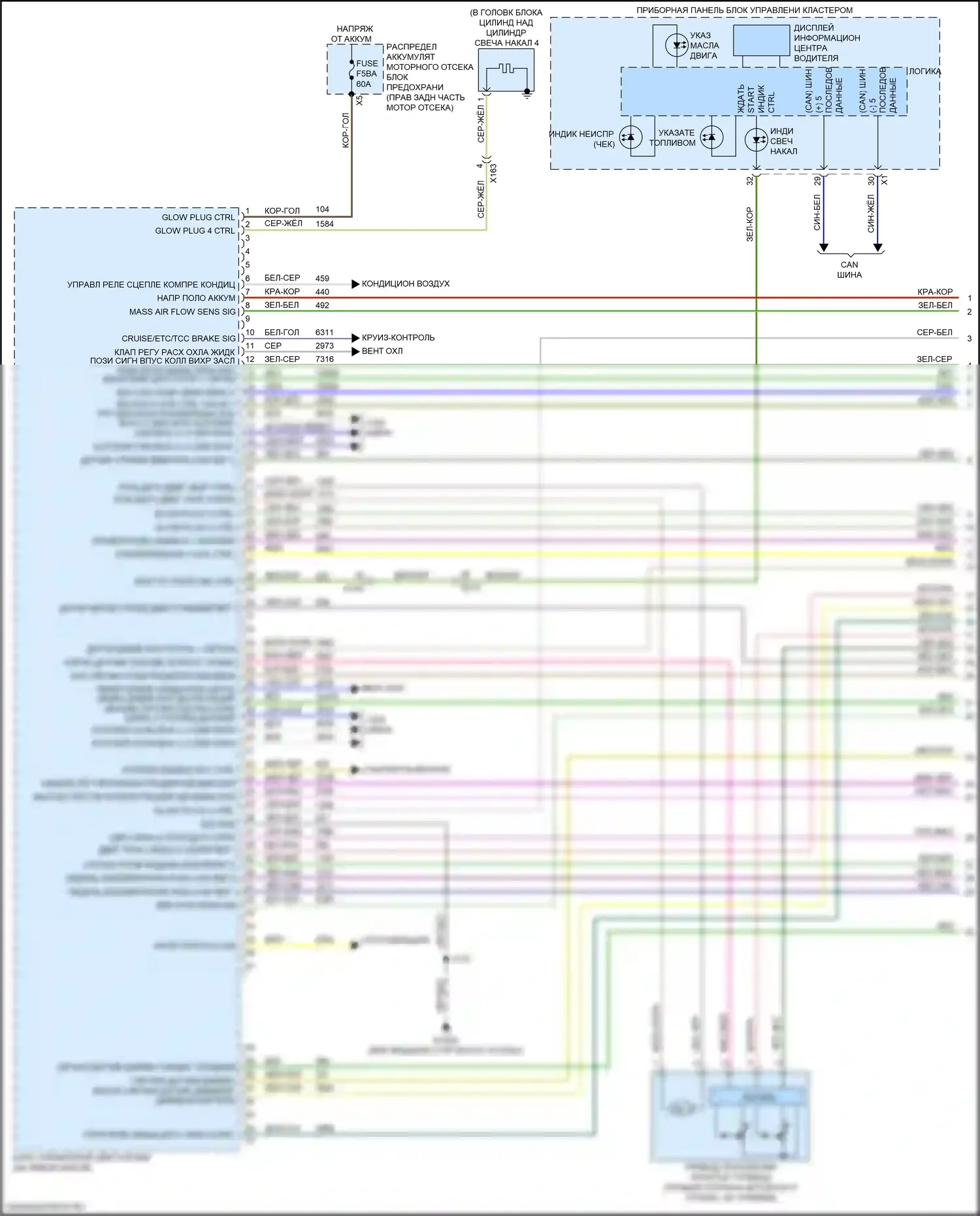 Sierra GMC IV рестайлинг (2022-2024): Электросхема двигателя 3.0l vin 8 (1 из 9) 