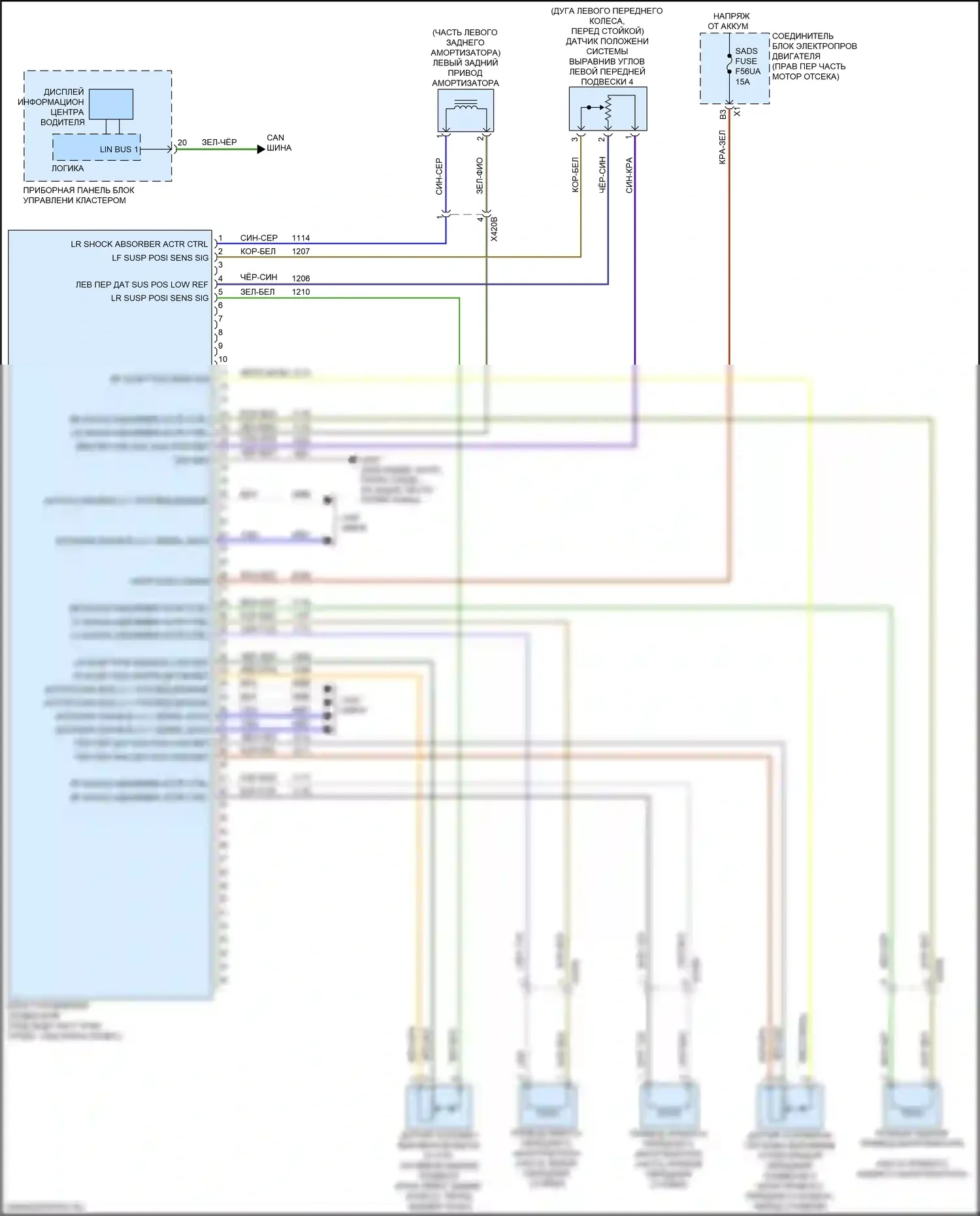 Sierra GMC IV рестайлинг (2022-2024): Электросхема электронной подвески 