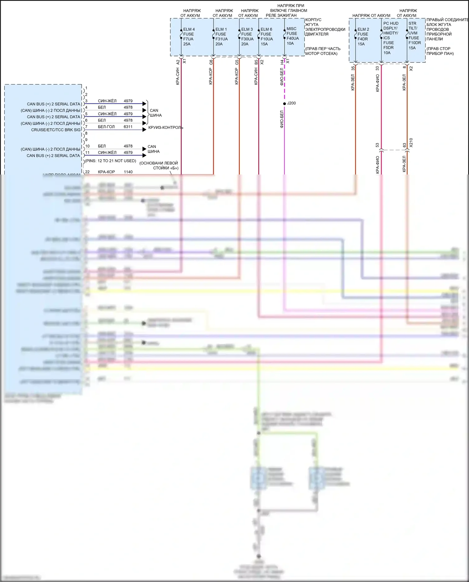Sierra GMC IV рестайлинг (2022-2024): Электросхема фар и фонарей (1 из 5) 