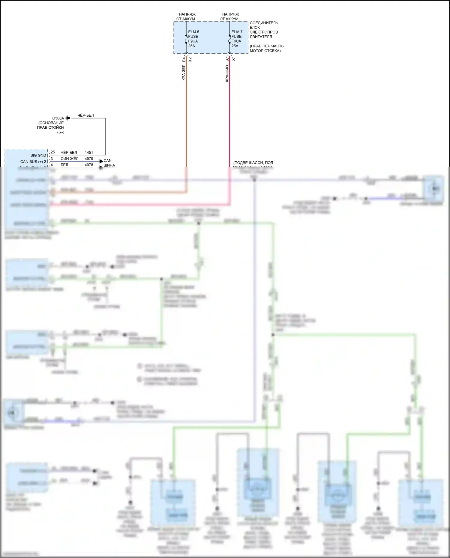 Sierra GMC IV рестайлинг (2022-2024): Электросхема фонарей заднего хода 