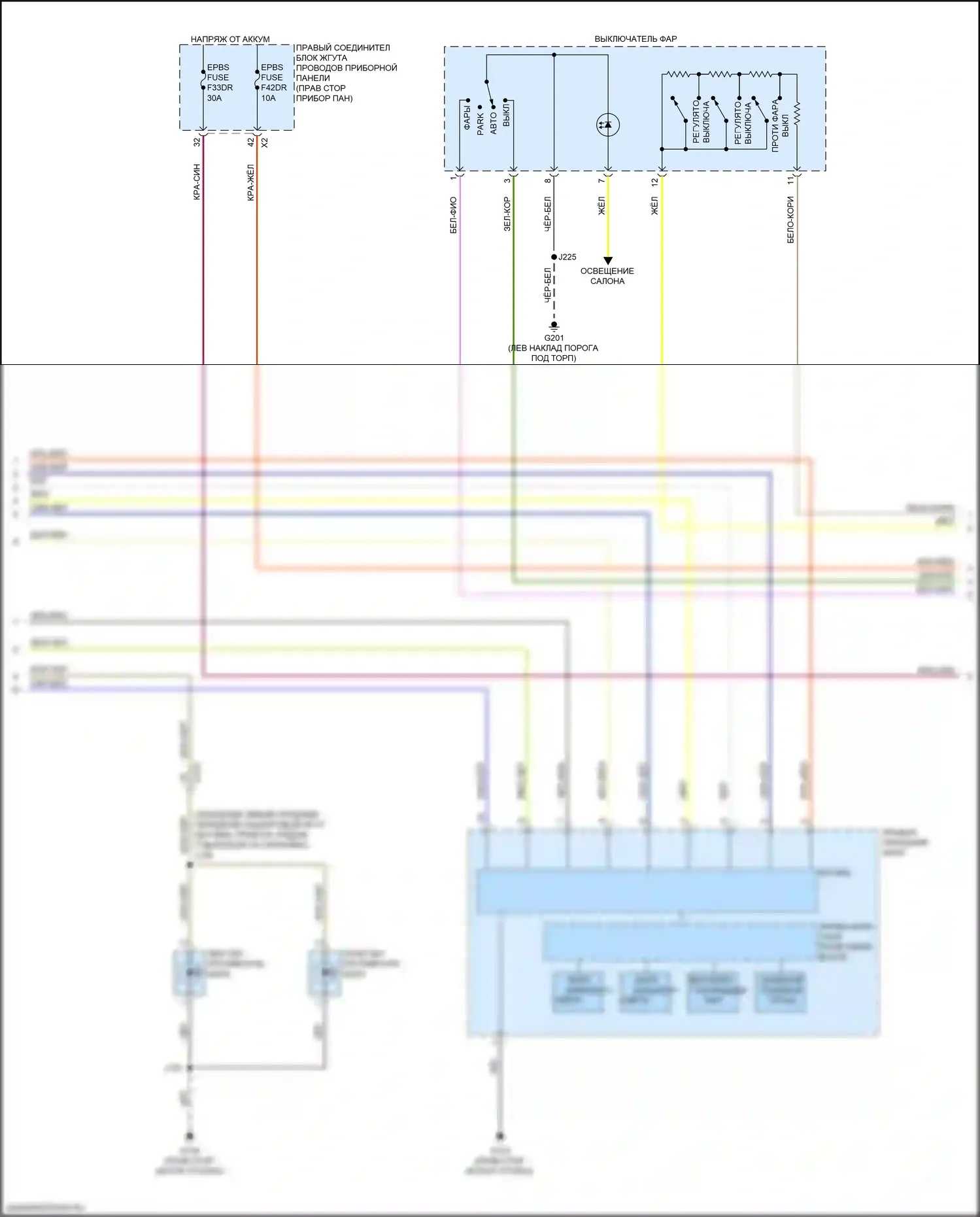Sierra GMC IV рестайлинг (2022-2024): Электросхема фар (2 из 3) 