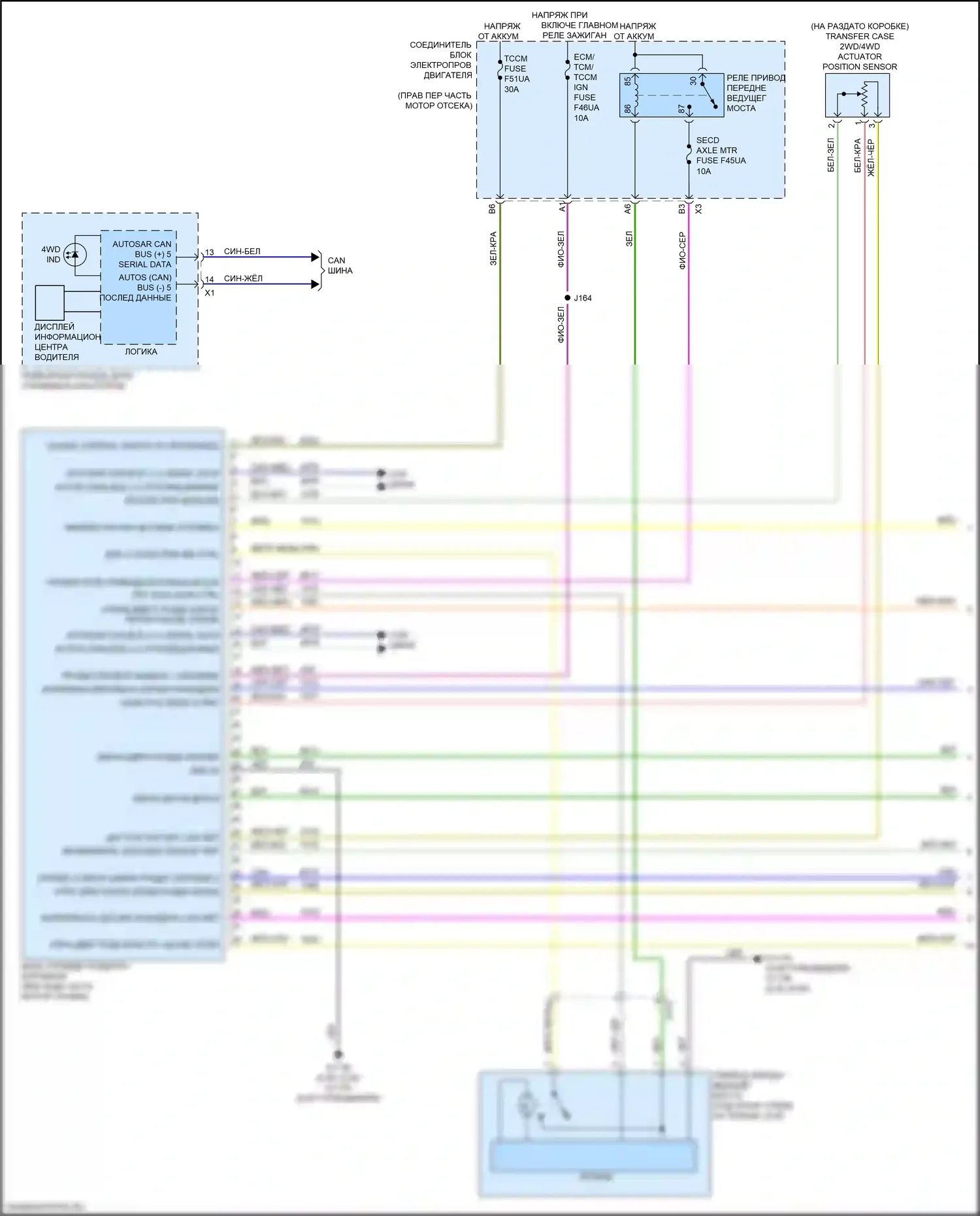 Sierra GMC IV рестайлинг (2022-2024): Электросхема раздаточной коробки (1 из 2) 