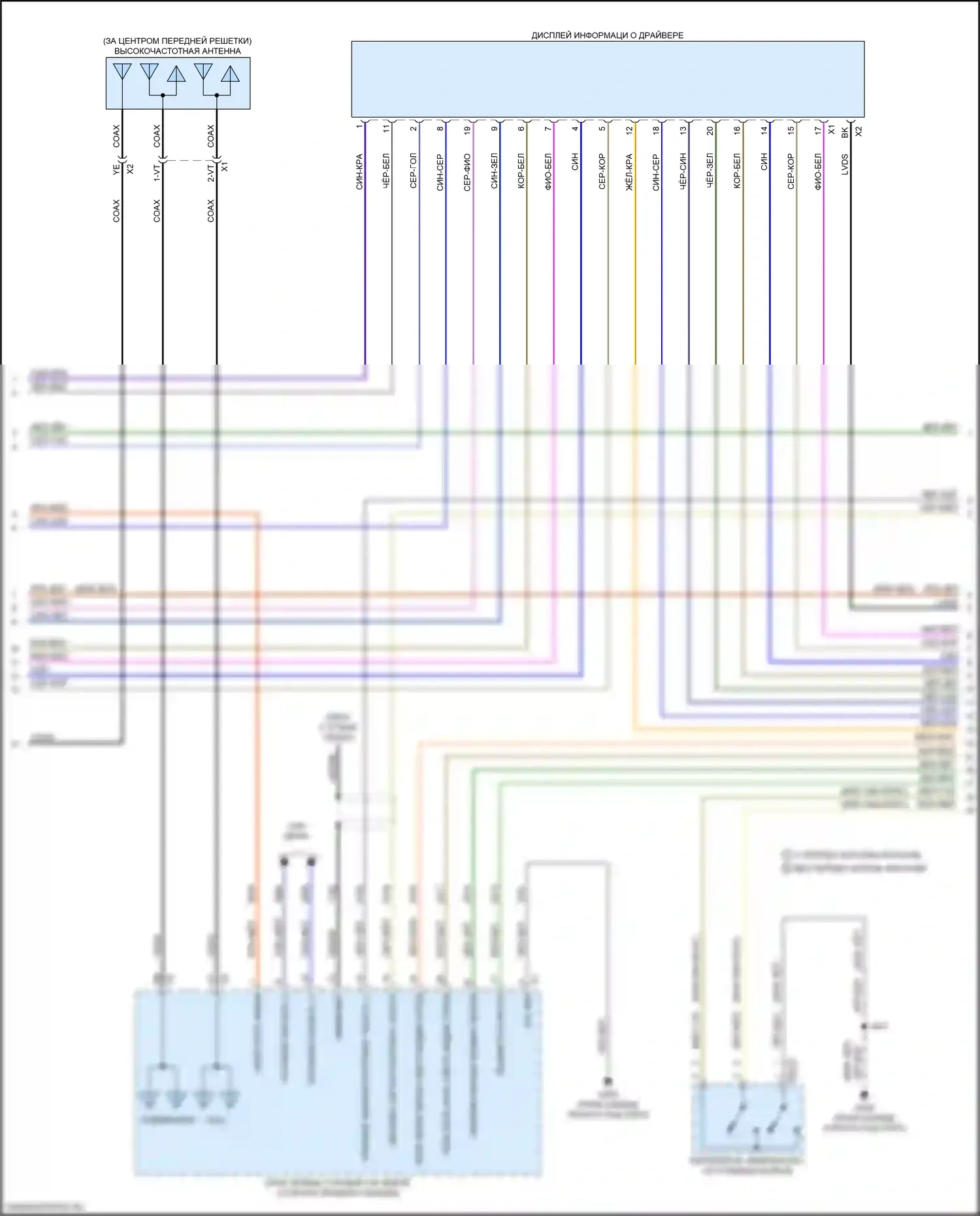 Sierra GMC IV рестайлинг (2022-2024): Электросхема магнитолы, низкий уровень (2 из 4) 