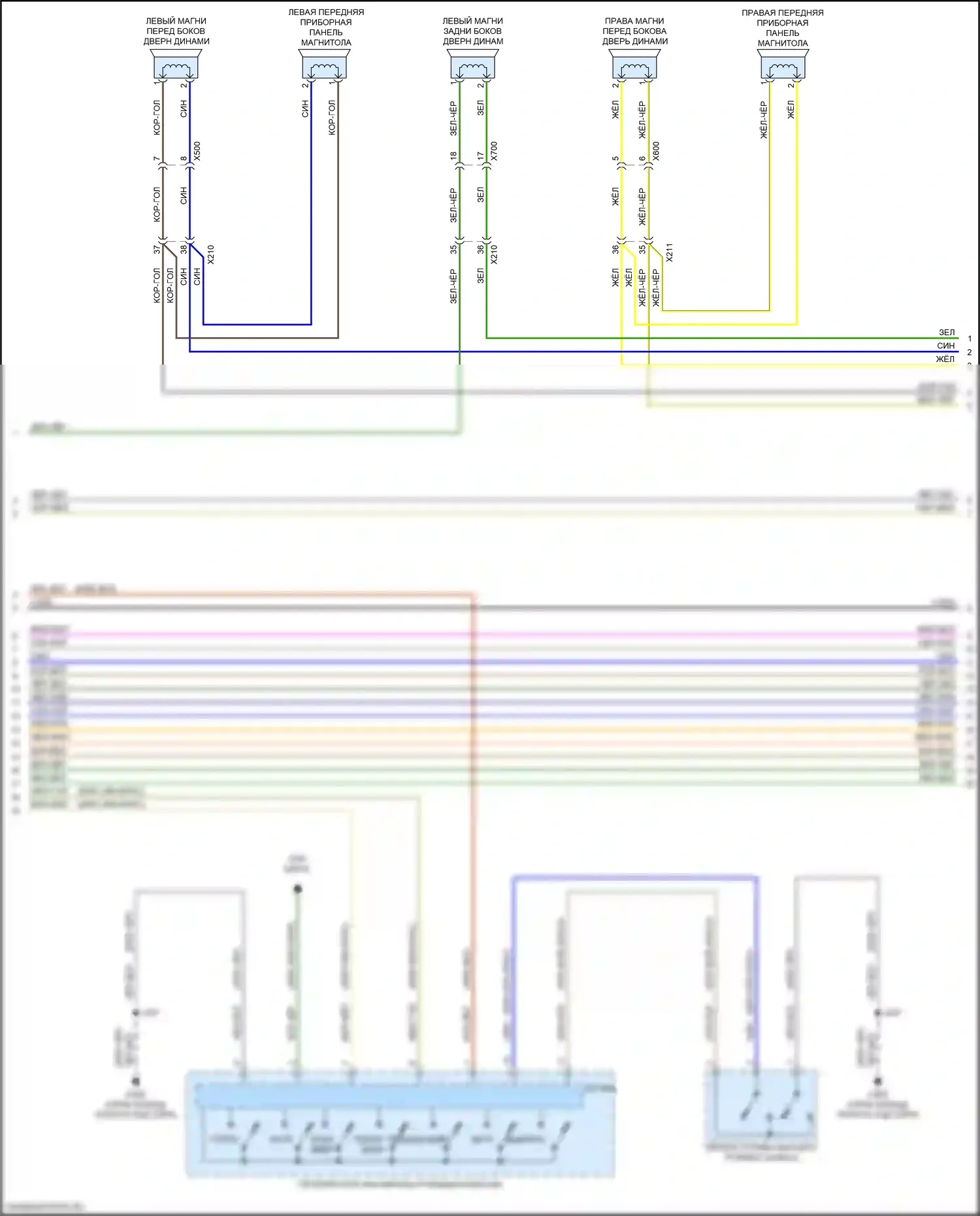 Sierra GMC IV рестайлинг (2022-2024): Электросхема магнитолы, низкий уровень (3 из 4) 