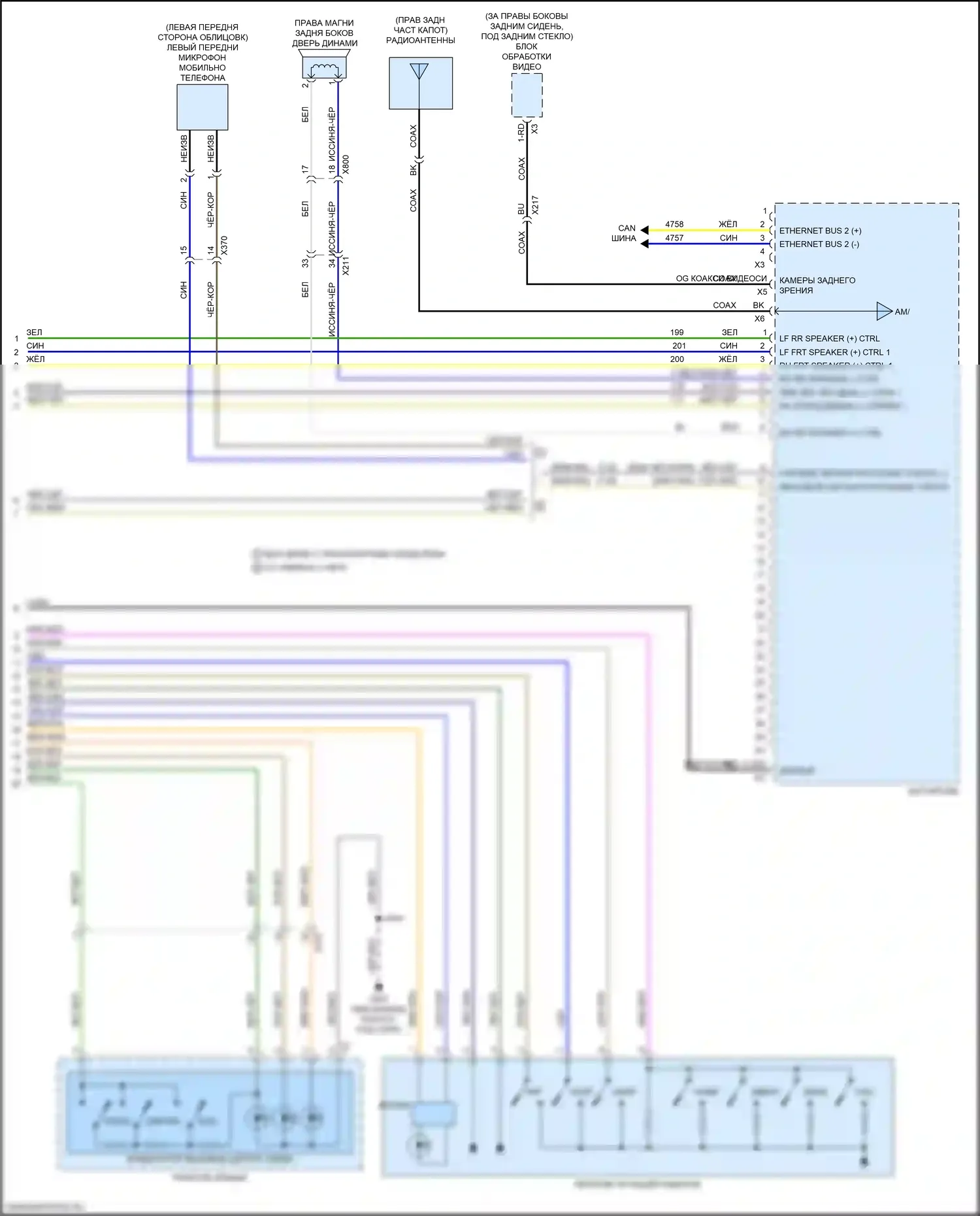 Sierra GMC IV рестайлинг (2022-2024): Электросхема магнитолы, низкий уровень (4 из 4) 