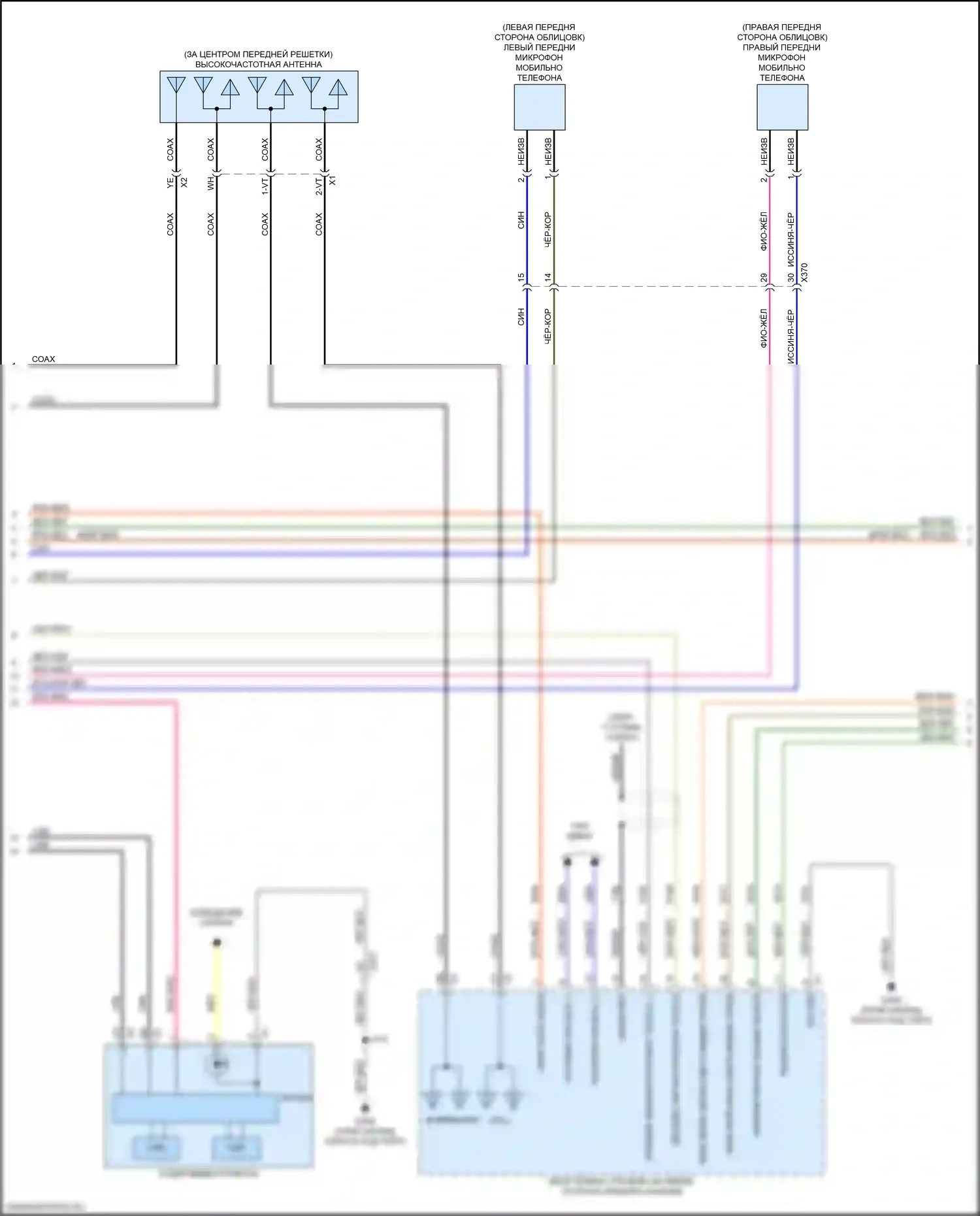 Sierra GMC IV рестайлинг (2022-2024): Электросхема радиосистемы, средний/высокий уровень без усилителя (2 из 4) 