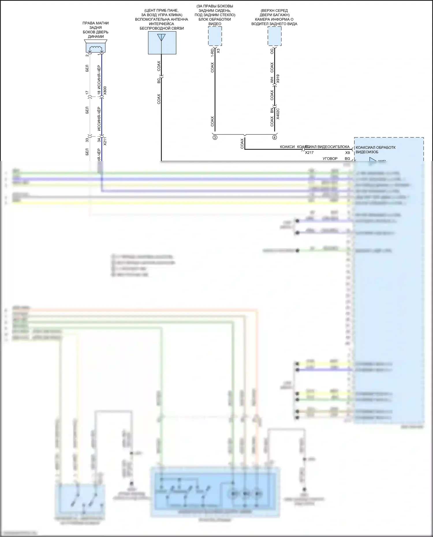 Sierra GMC IV рестайлинг (2022-2024): Электросхема радиосистемы, средний/высокий уровень без усилителя (4 из 4) 