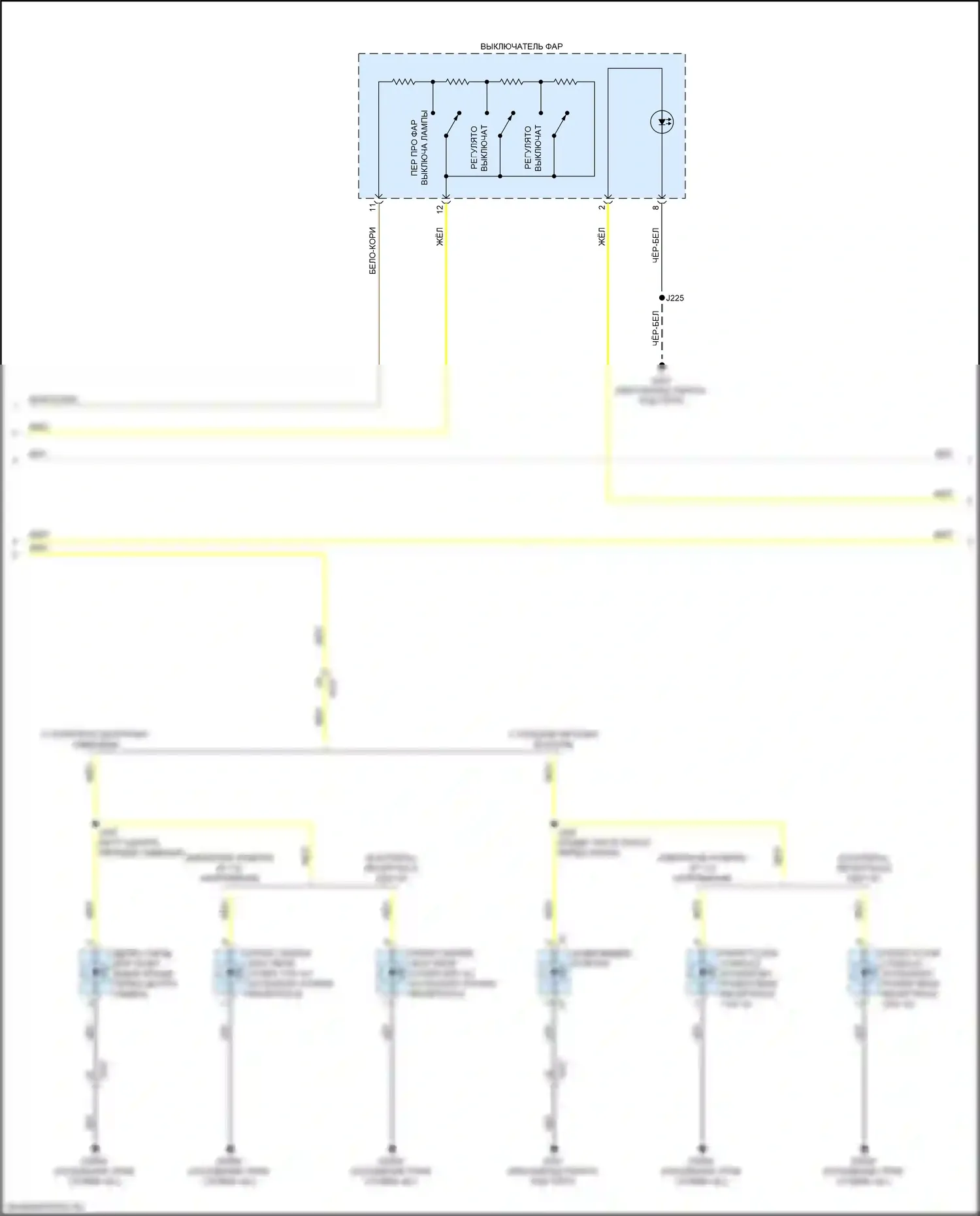 Sierra GMC IV рестайлинг (2022-2024): Электросхема подсветки приборной панели (2 из 3) 