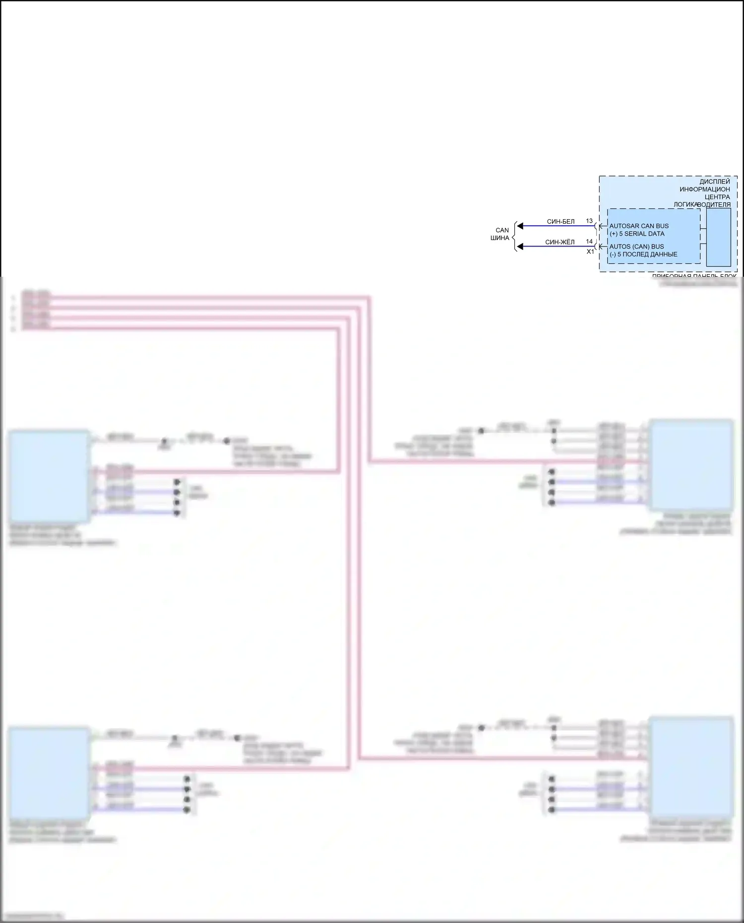 Sierra GMC IV рестайлинг (2022-2024): Электросхема системы предупреждения столкновений с активной безопасностью полосы движения (2 из 2) 