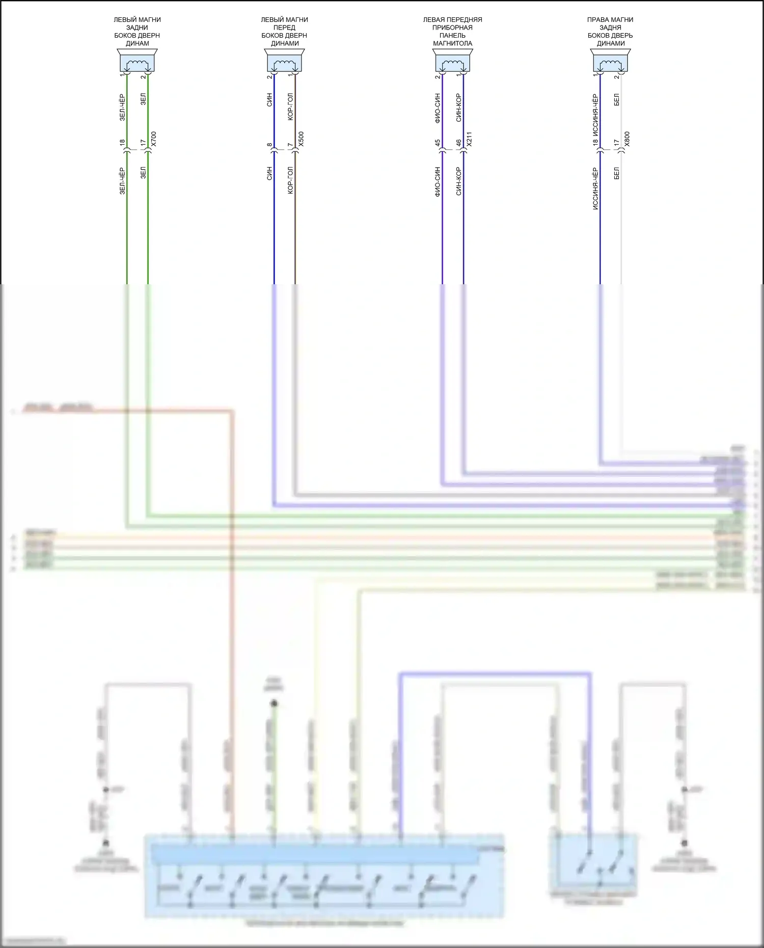 Sierra GMC IV рестайлинг (2022-2024): Электросхема навигации, средний/высокий уровень с фирменным усилителем (3 из 5) 