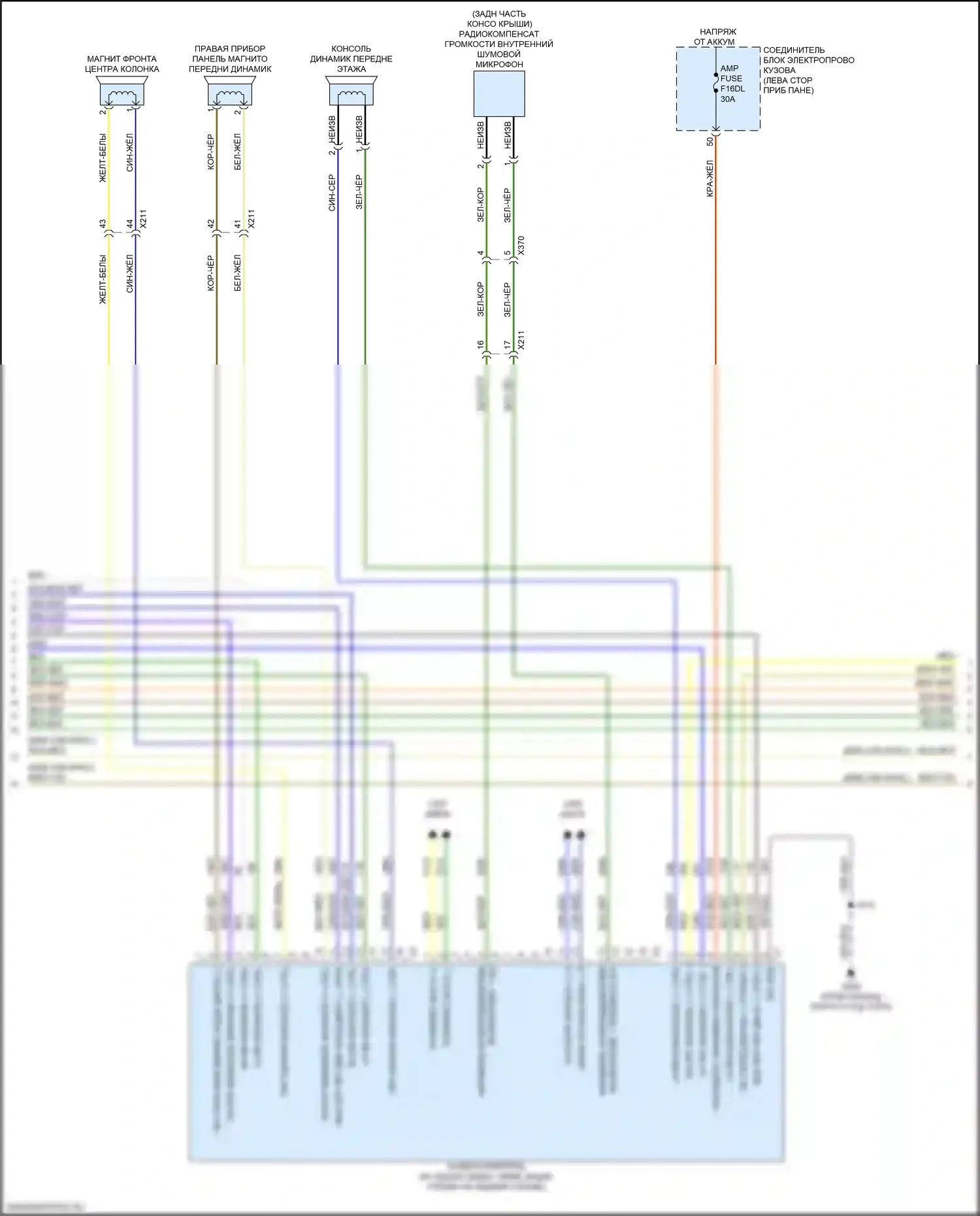 Sierra GMC IV рестайлинг (2022-2024): Электросхема навигации, средний/высокий уровень с фирменным усилителем объемного звучания (4 из 5) 