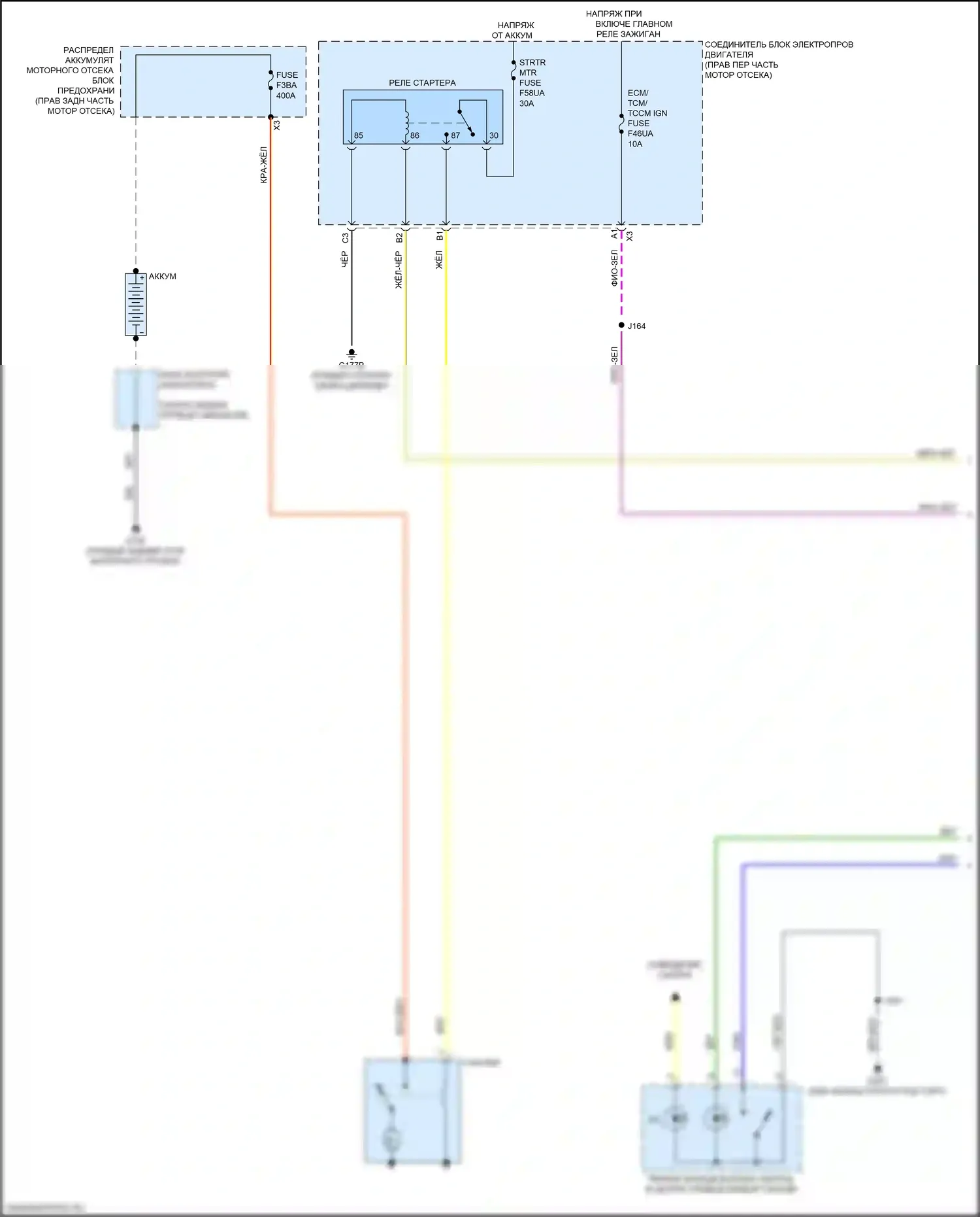Sierra GMC IV рестайлинг (2022-2024): 3,0л vin 8, электросхема стартера (1 из 2) 