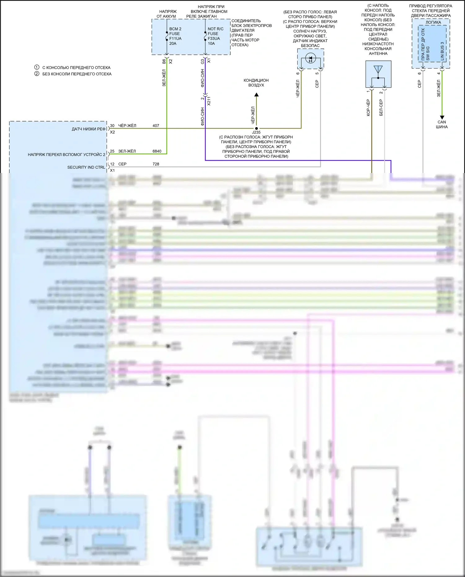 Sierra GMC IV рестайлинг (2022-2024): Электросхема центрального замка (1 из 4) 