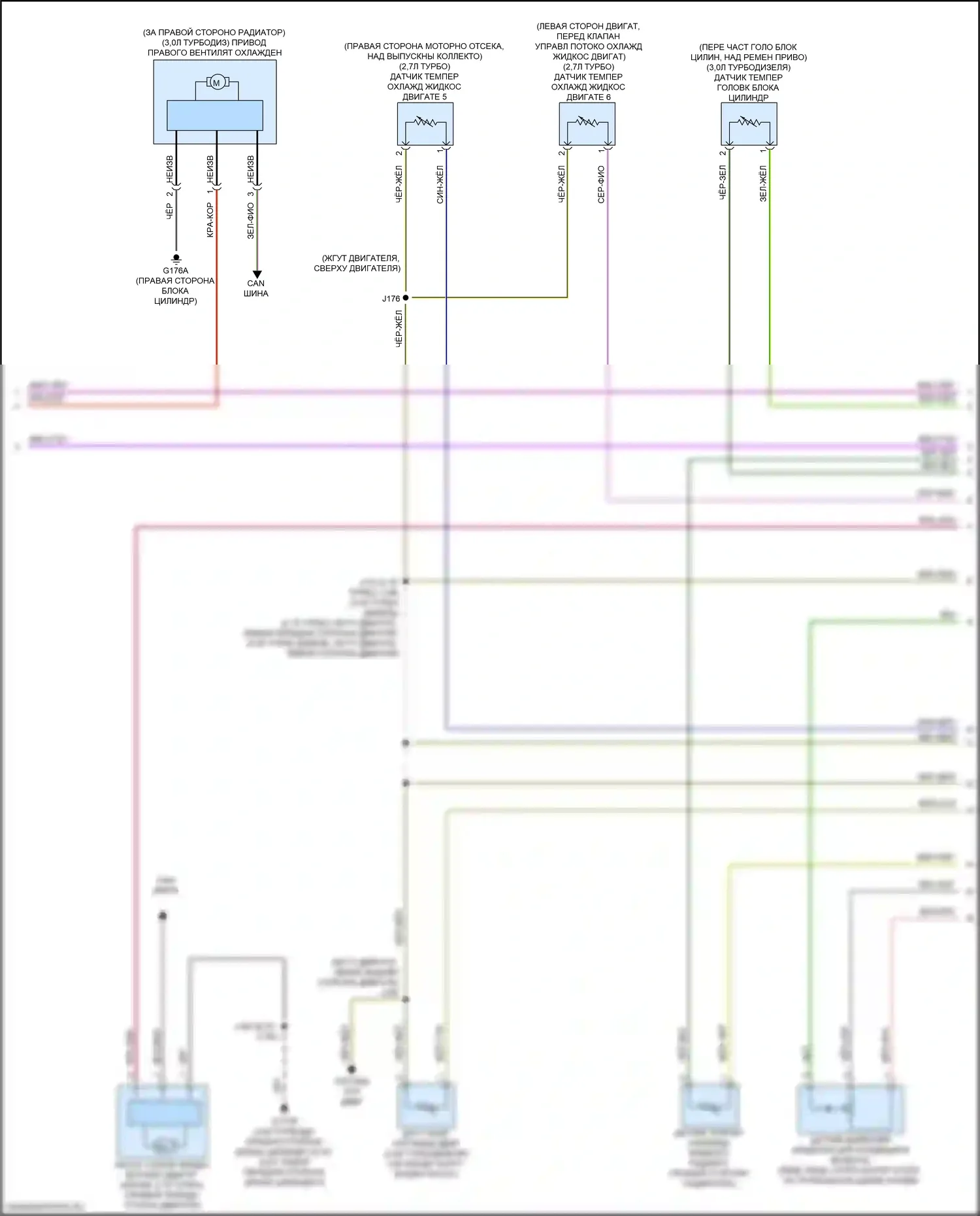 Sierra GMC IV рестайлинг (2022-2024): Электросхема вентилятора охлаждения (2 из 4) 