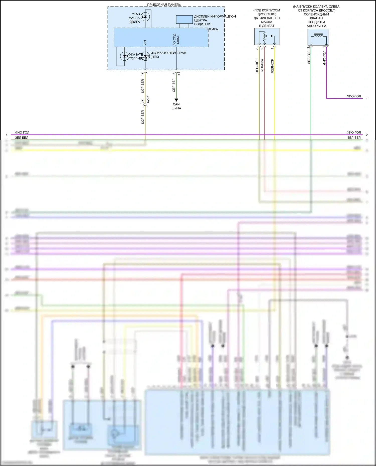 Sierra GMC IV (2018-2022): Электросхема двигателя 4.3l vin h (2 из 6) 