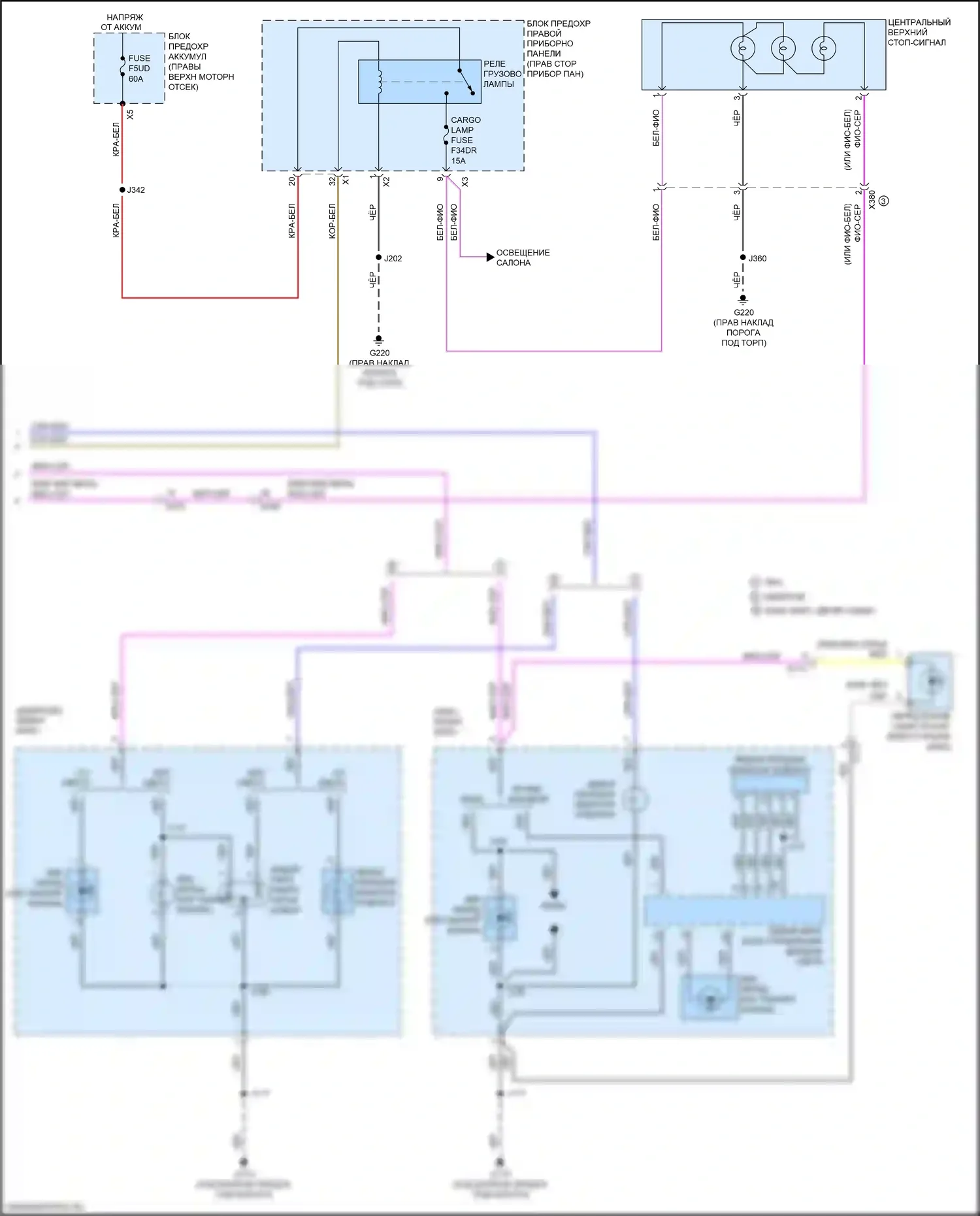 Sierra GMC IV (2018-2022): Электросхема фар и фонарей (8 из 8) 