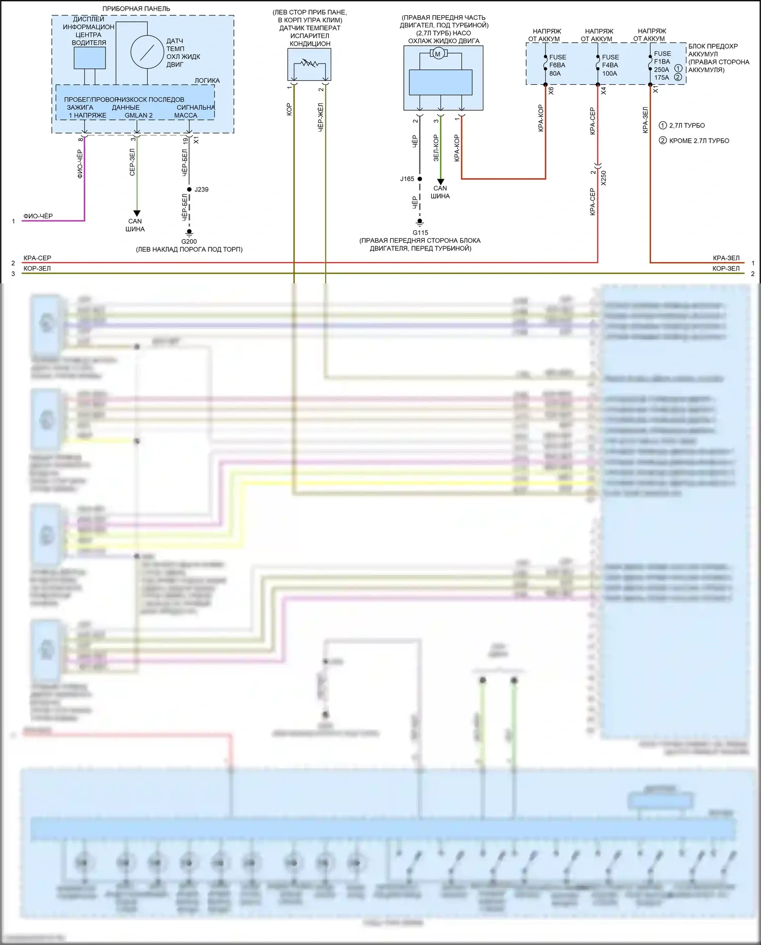 Sierra GMC IV (2018-2022): Электросхема климат контроля (2 из 5) 
