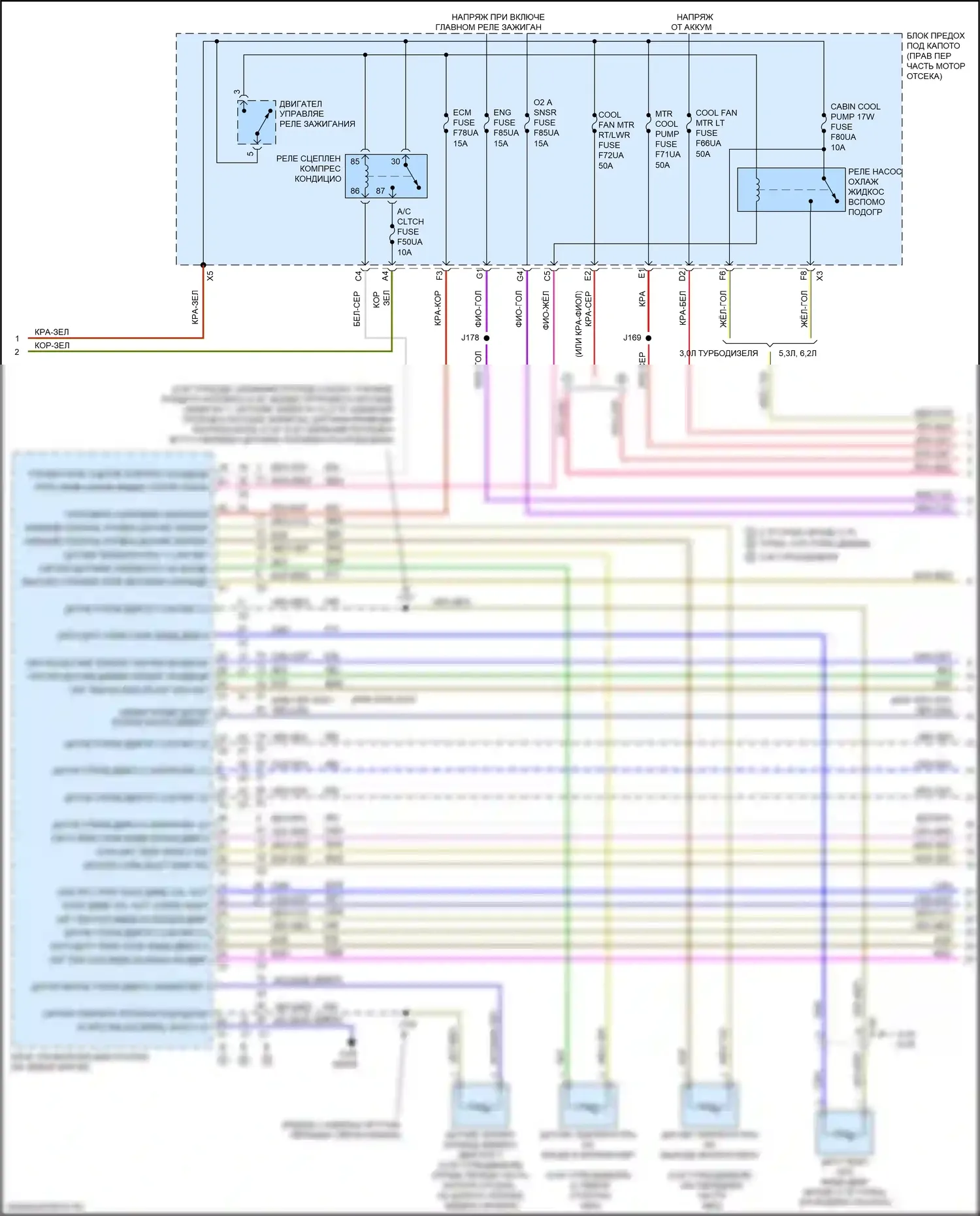 Sierra GMC IV (2018-2022): Электросхема ручного кондиционера (3 из 5) 