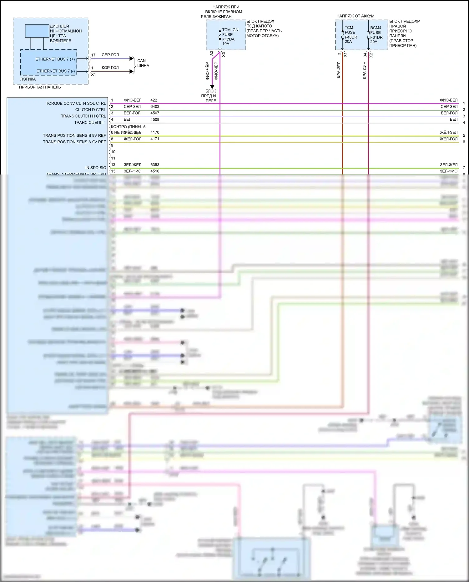 Sierra GMC IV (2018-2022): Электросхема акпп, 10 скоростей (1 из 4) 