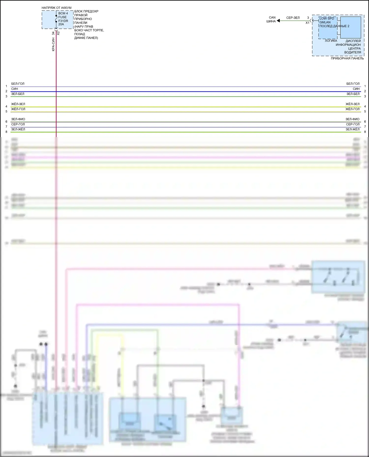 Sierra GMC IV (2018-2022): Электросхема автоматической коробки передач, 8 скоростей (2 из 3) 