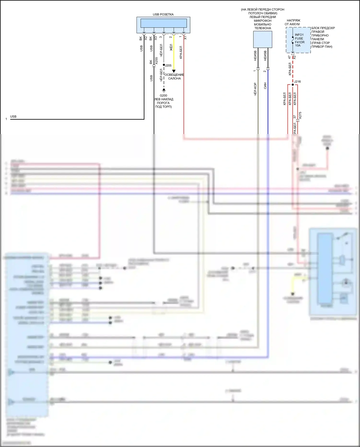 Sierra GMC IV (2018-2022): Электросхема радиосистемы, средний/высокий уровень с усилителем (2 из 4) 