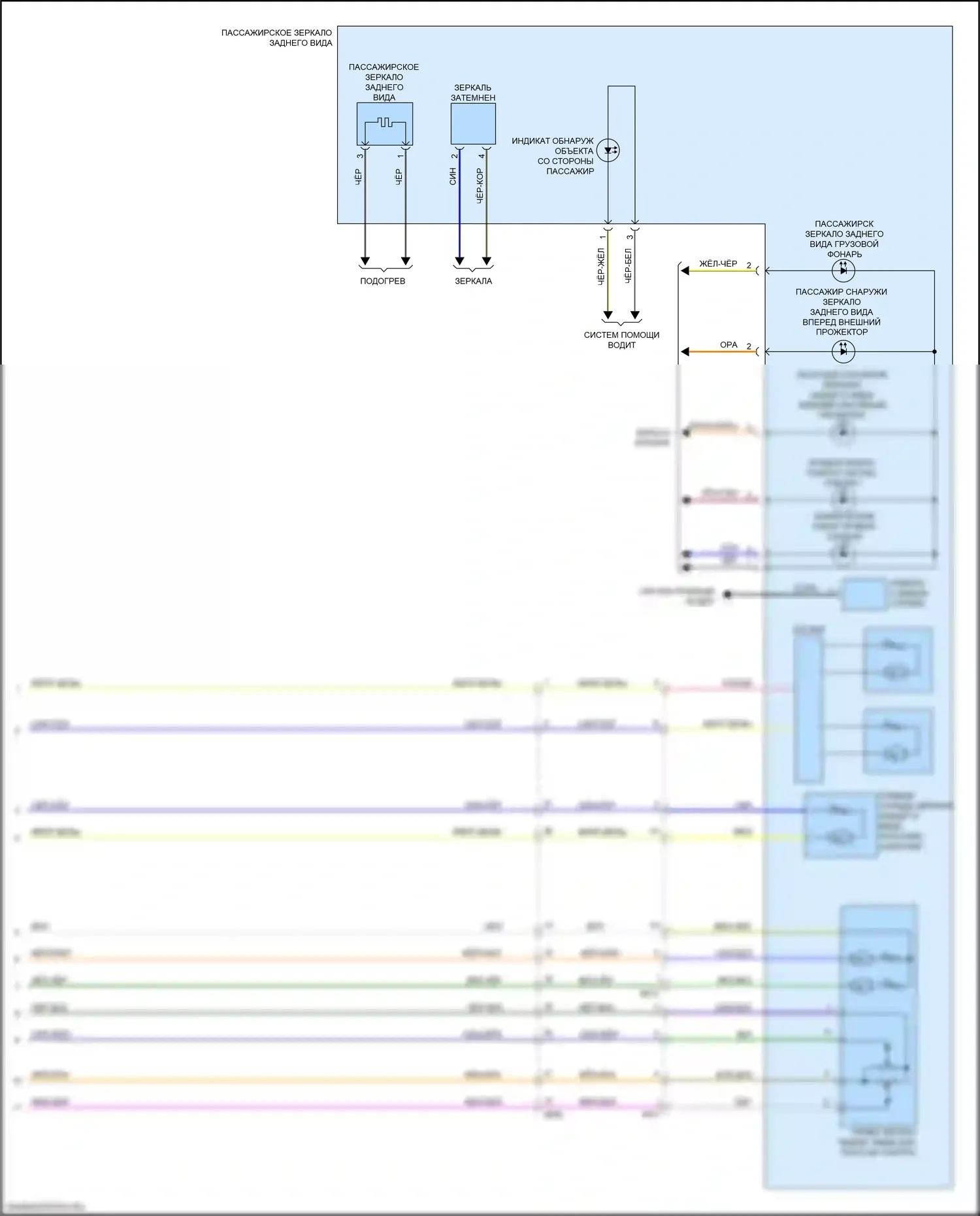 Sierra GMC IV (2018-2022): Электросхема памяти зеркал (2 из 3) 