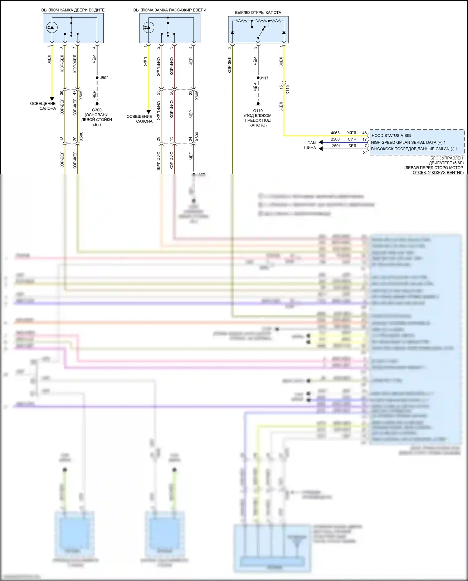 Sierra GMC IV (2018-2022): Электросхема центрального замка (4 из 4) 