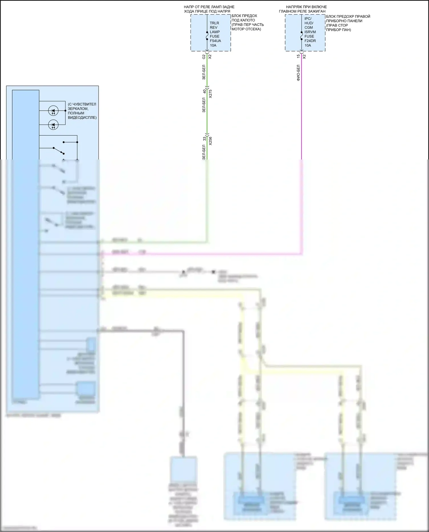 Sierra GMC IV (2018-2022): Электросхема электрохромного зеркала 