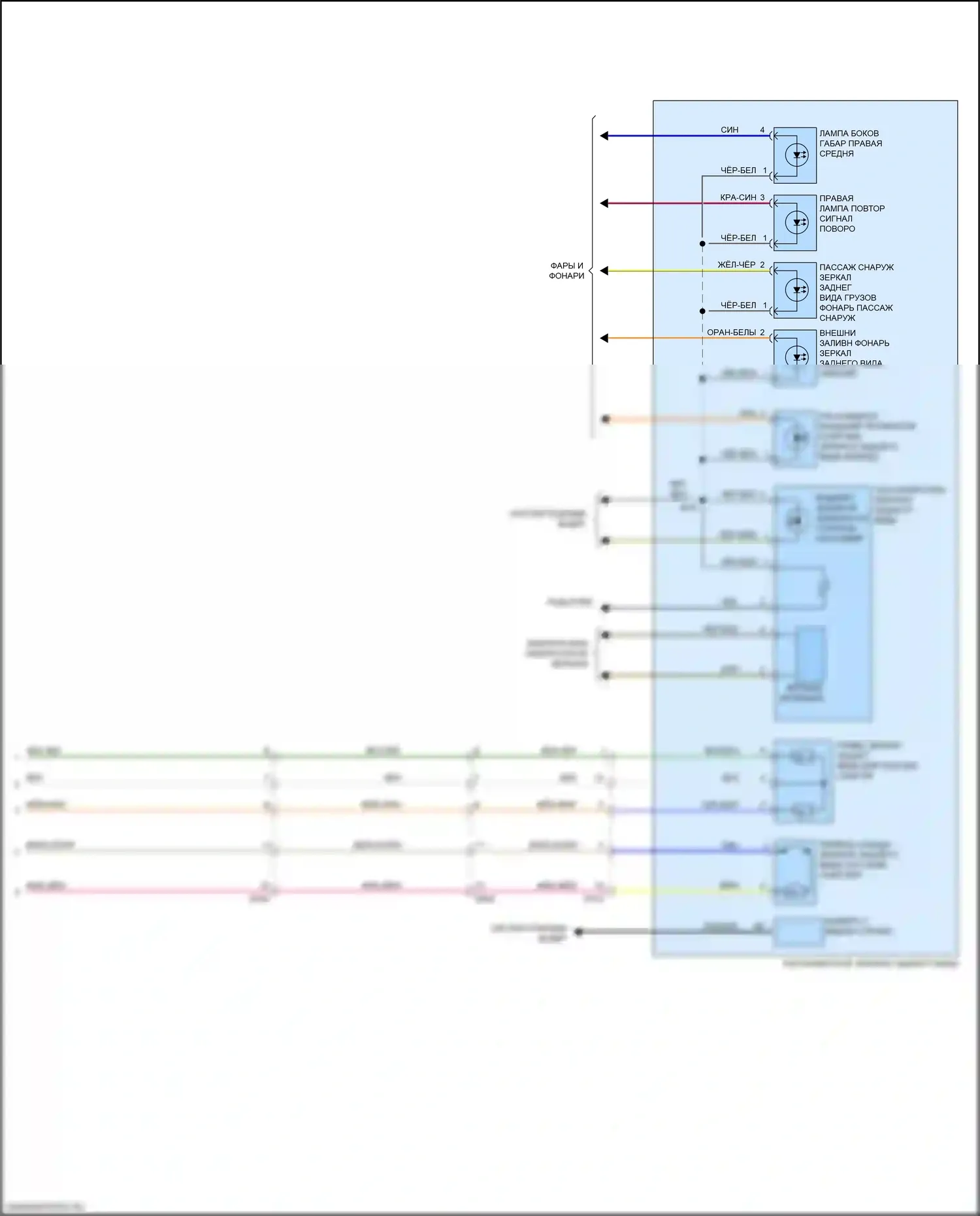 Sierra GMC IV (2018-2022): Управление зеркалами заднего вида электросхема (2 из 2) 