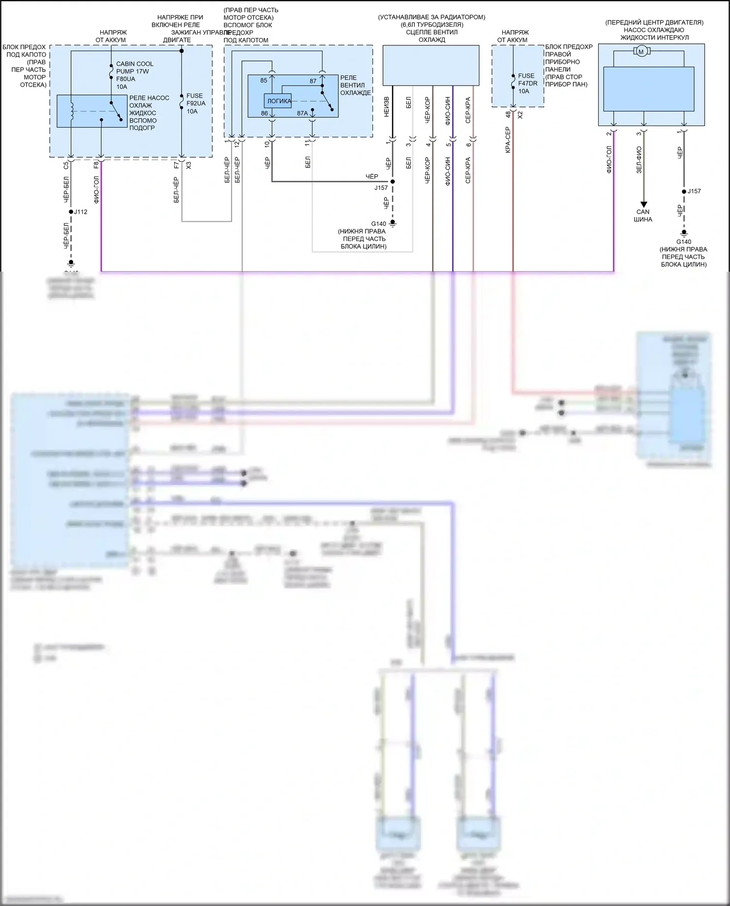 Sierra GMC IV (2018-2022): Электросхема вентилятора охлаждения 