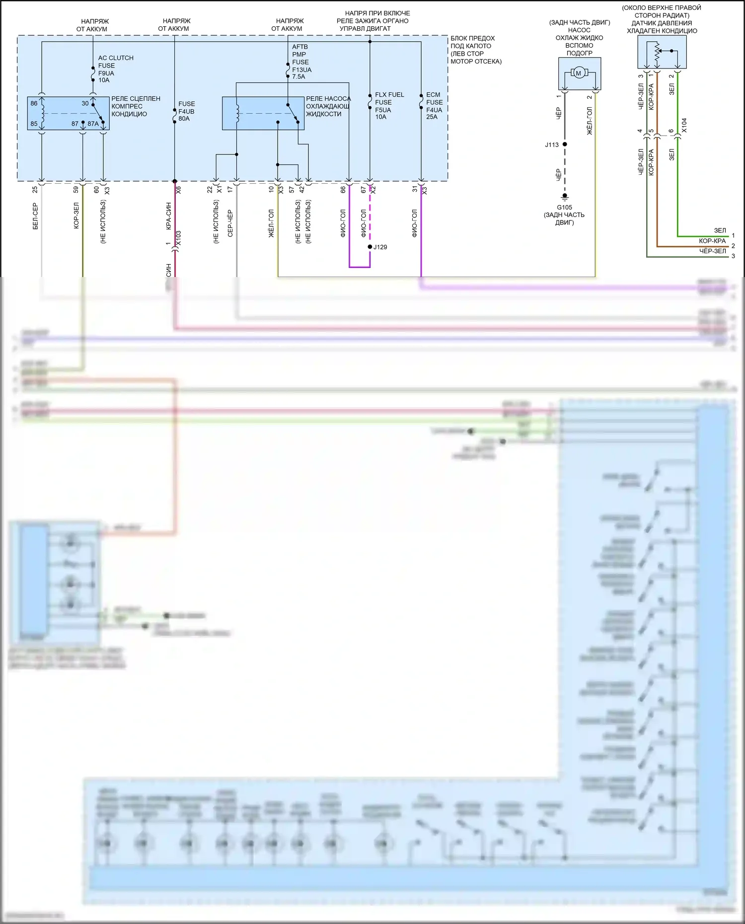 Terrain GMC II рестайлинг (2021-2024): Электросхема климат контроля (2 из 4) 