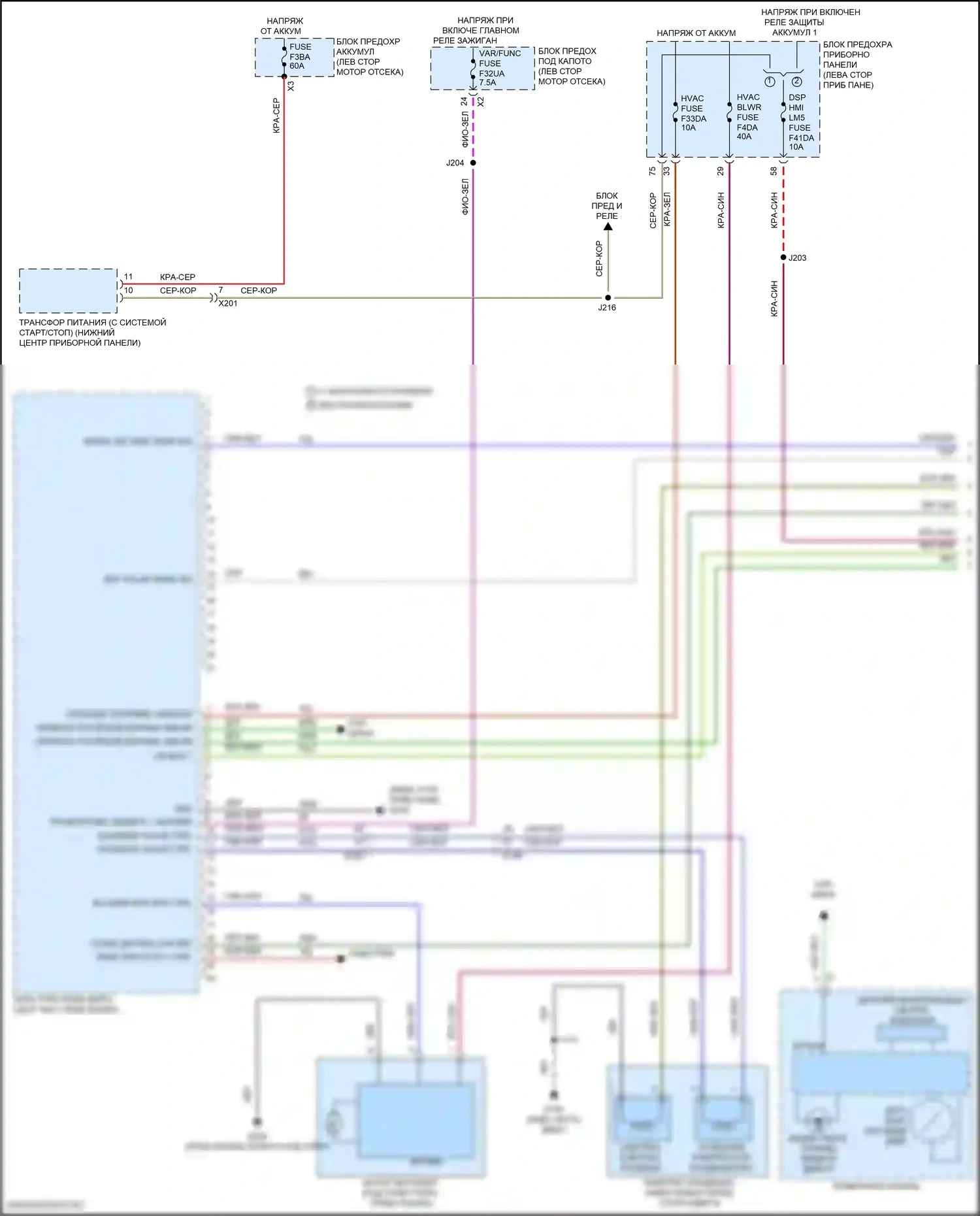 Terrain GMC II рестайлинг (2021-2024): Электросхема ручного кондиционера (1 из 4) 