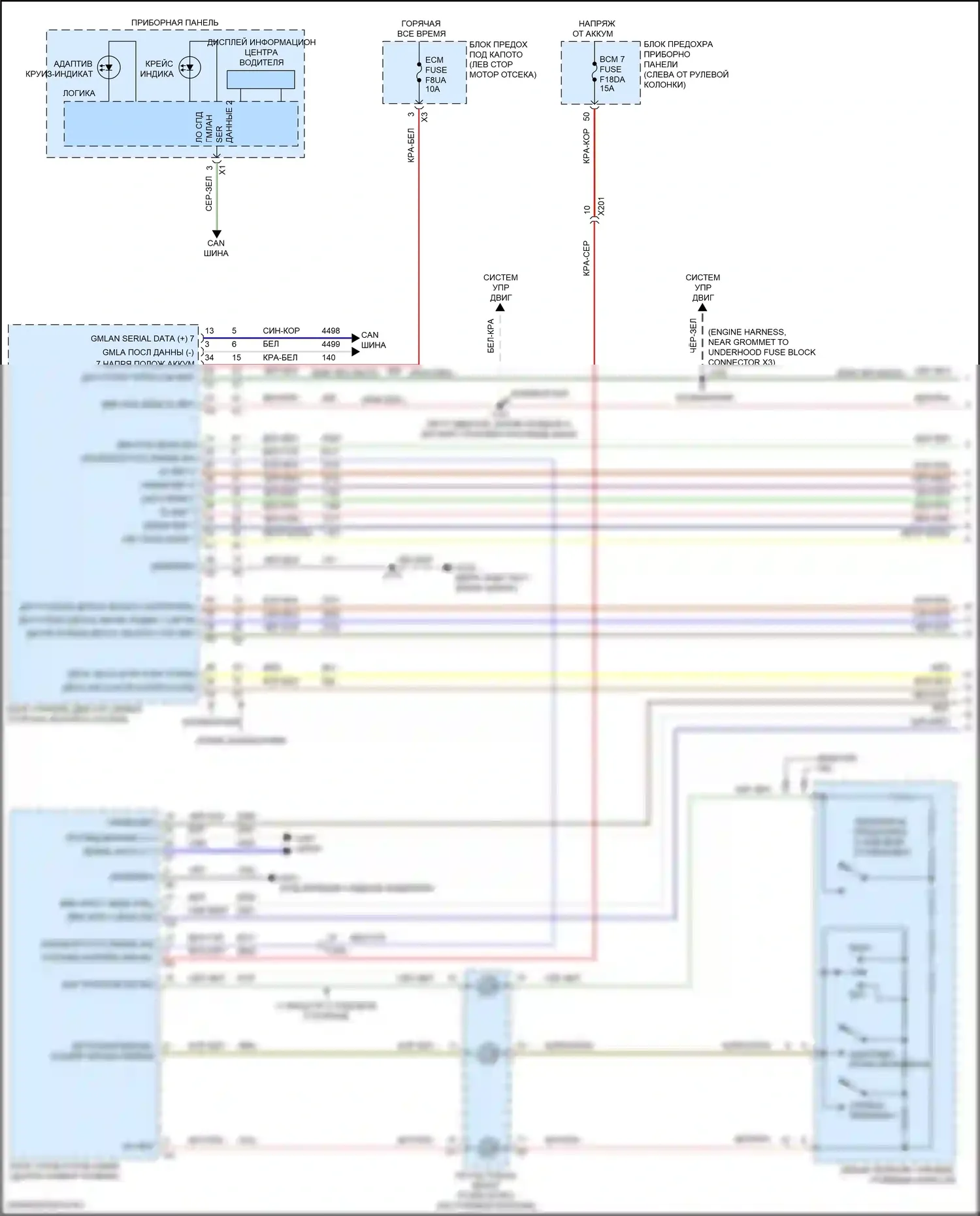 Terrain GMC II рестайлинг (2021-2024): Электросхема круиз-контроля, с адаптивным круиз-контролем (1 из 2) 