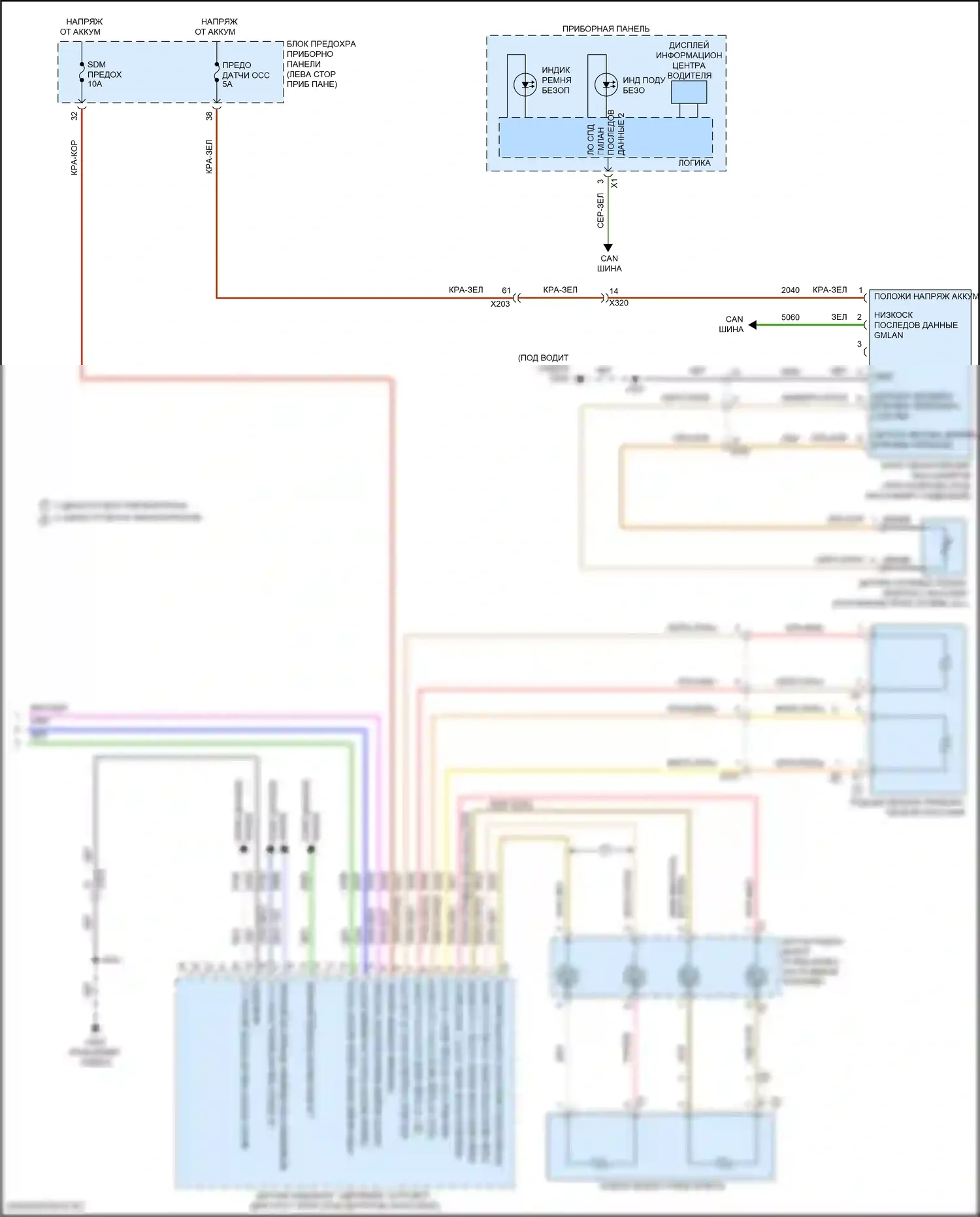 Terrain GMC II рестайлинг (2021-2024): Электросхема подушек безопасности (3 из 3) 
