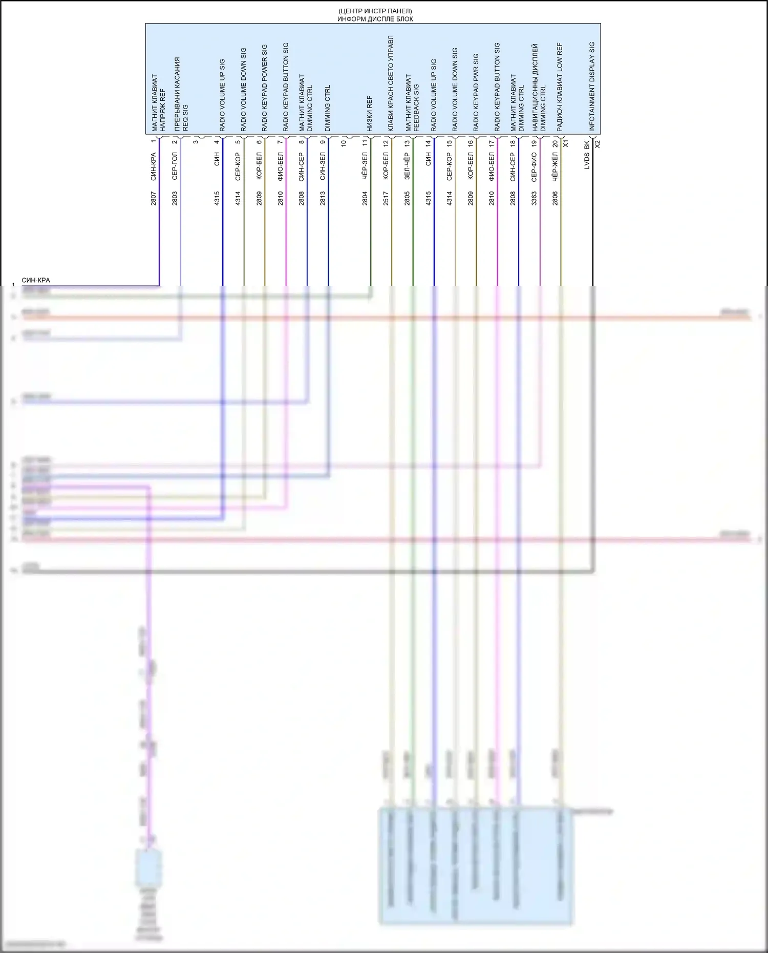 Terrain GMC II рестайлинг (2021-2024): Электросхема навигации, низкий уровень (2 из 4) 