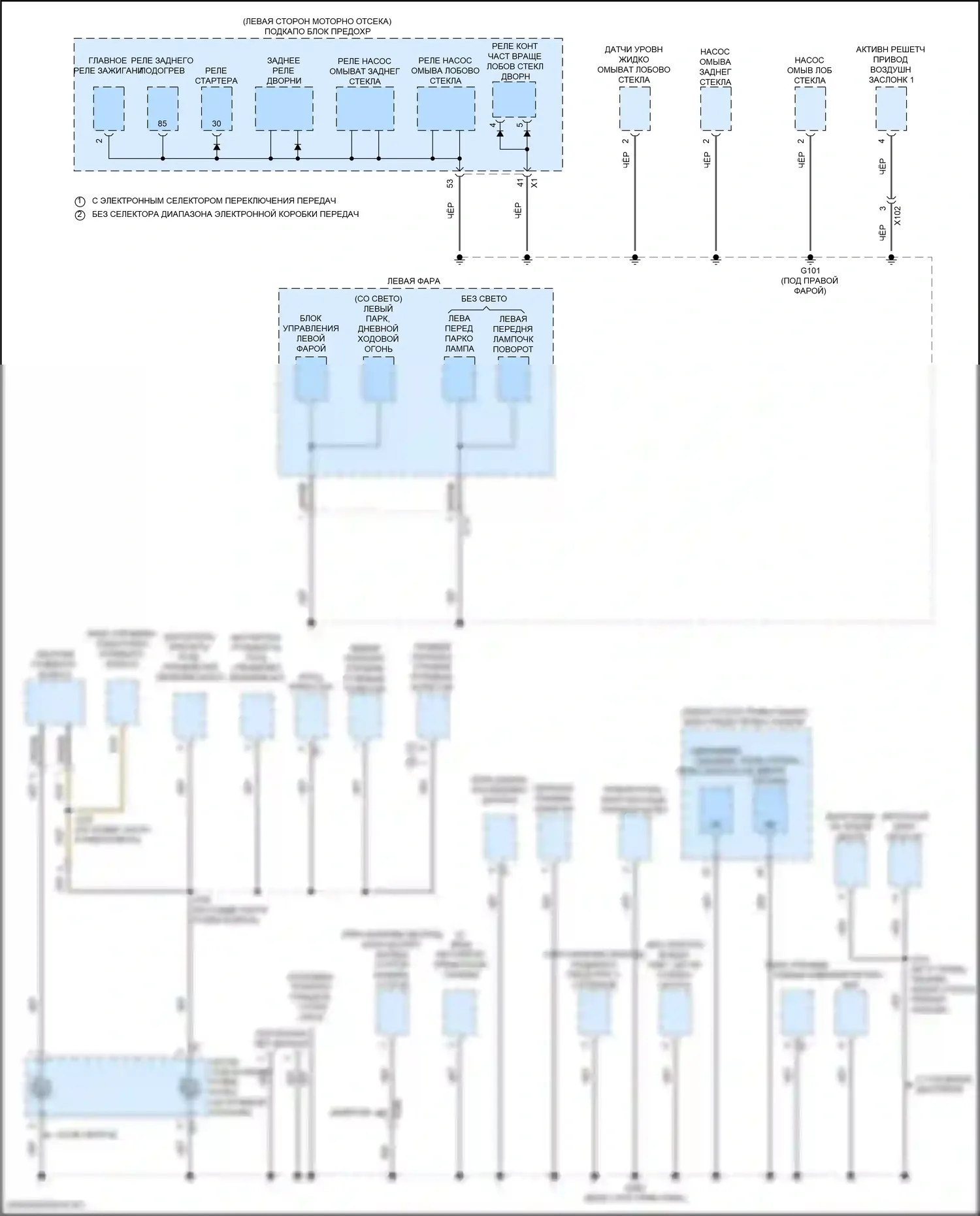 Terrain GMC II рестайлинг (2021-2024): Электросхема разводки массы (1 из 6) 