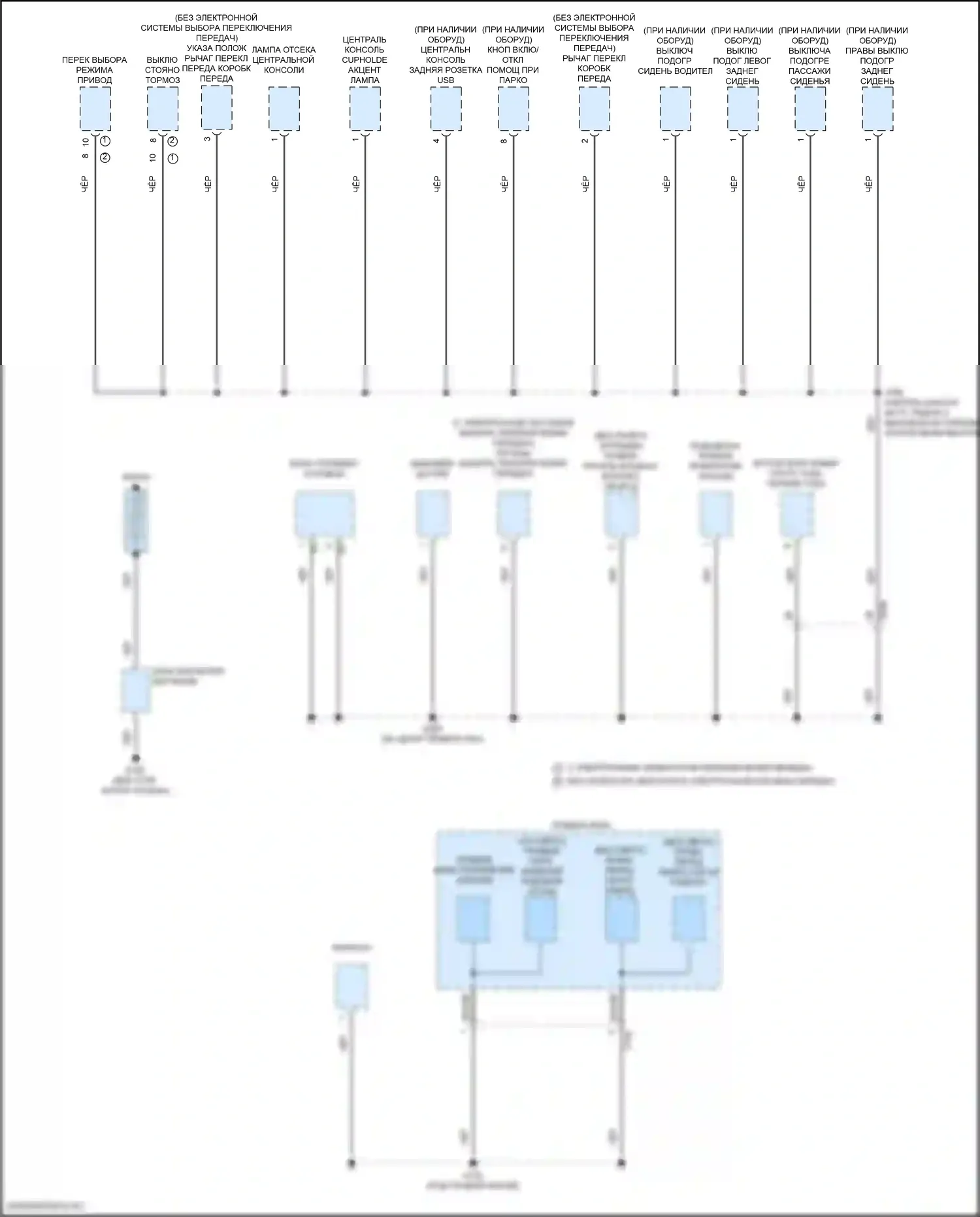 Terrain GMC II рестайлинг (2021-2024): Электросхема разводки массы (2 из 6) 