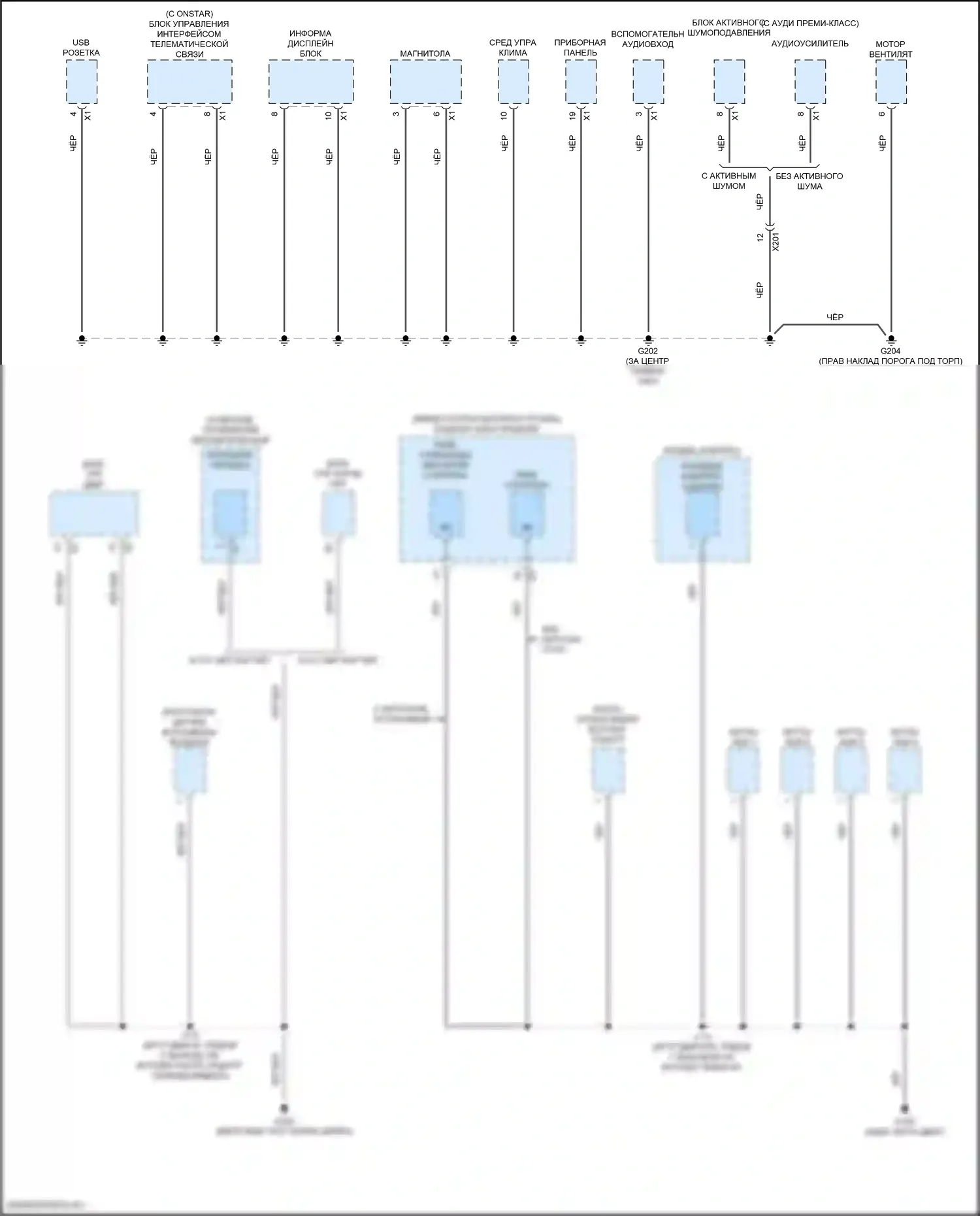 Terrain GMC II рестайлинг (2021-2024): Электросхема разводки массы (4 из 6) 