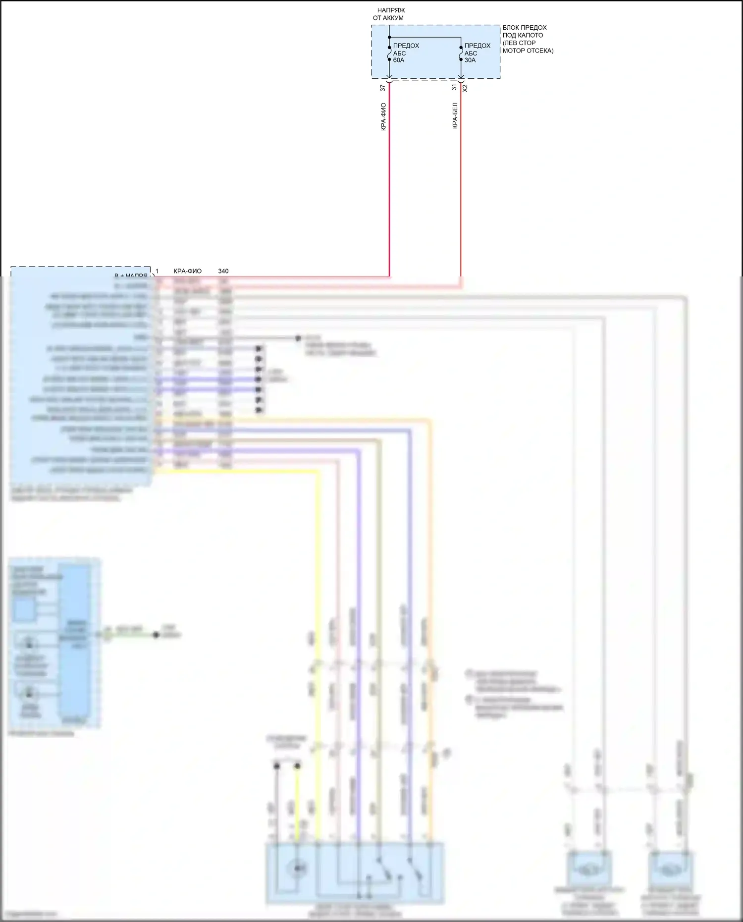 Terrain GMC II (2017-2021): Электросхема системы стояночного тормоза 