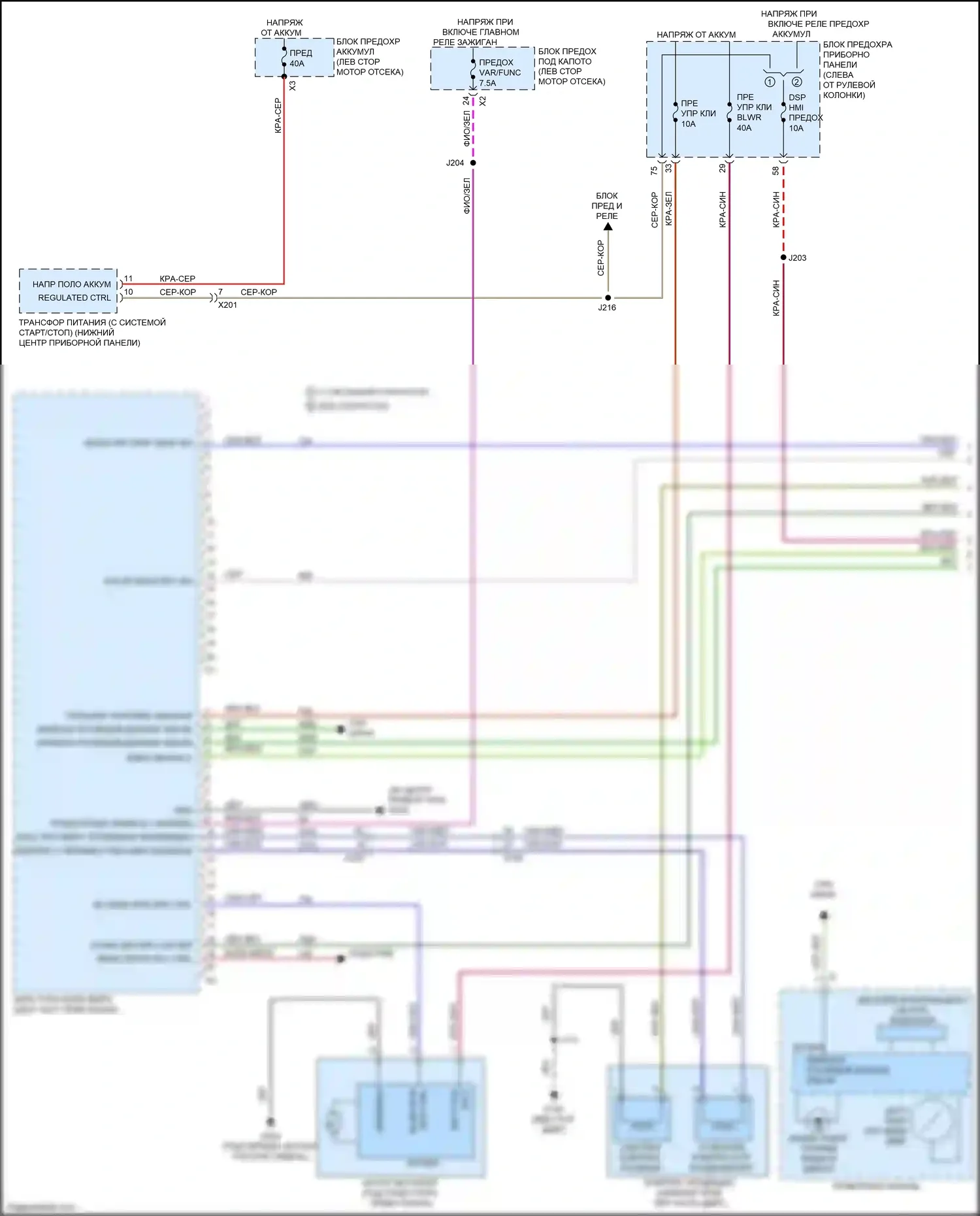 Terrain GMC II (2017-2021): Электросхема ручного кондиционера (1 из 4) 