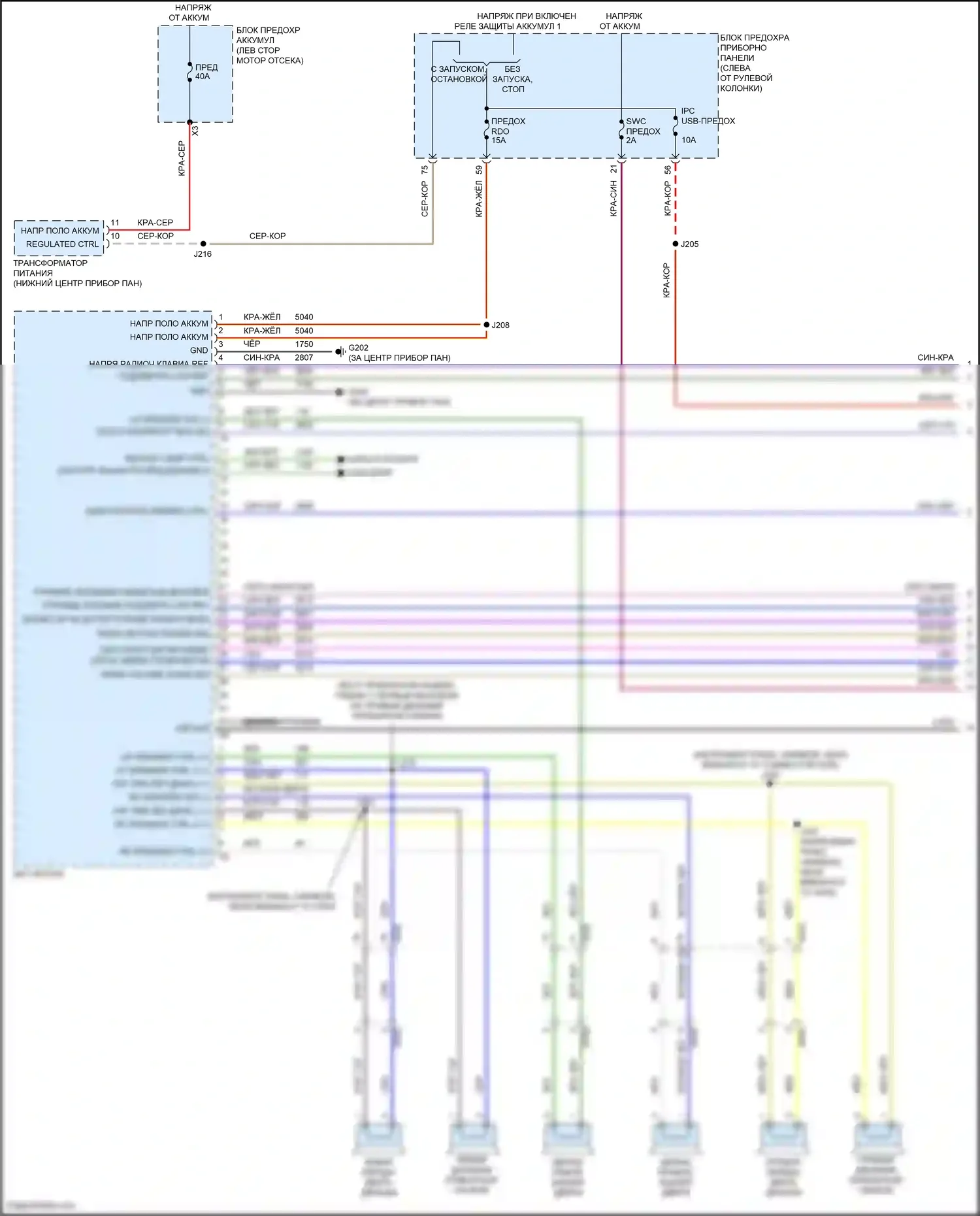 Terrain GMC II (2017-2021): Электросхема магнитолы, низкий уровень (1 из 4) 
