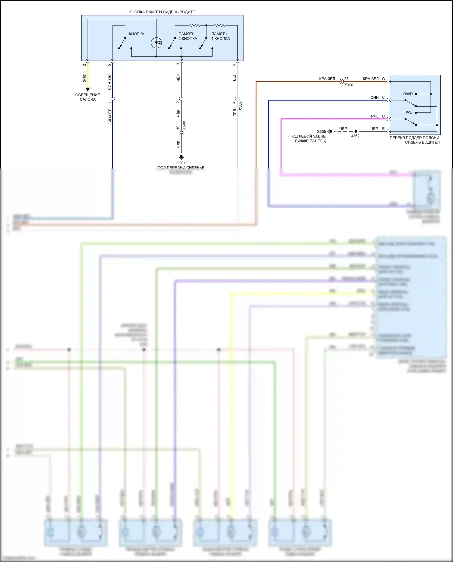 Terrain GMC II (2017-2021): Электросхема сиденья памяти водителя (2 из 2) 