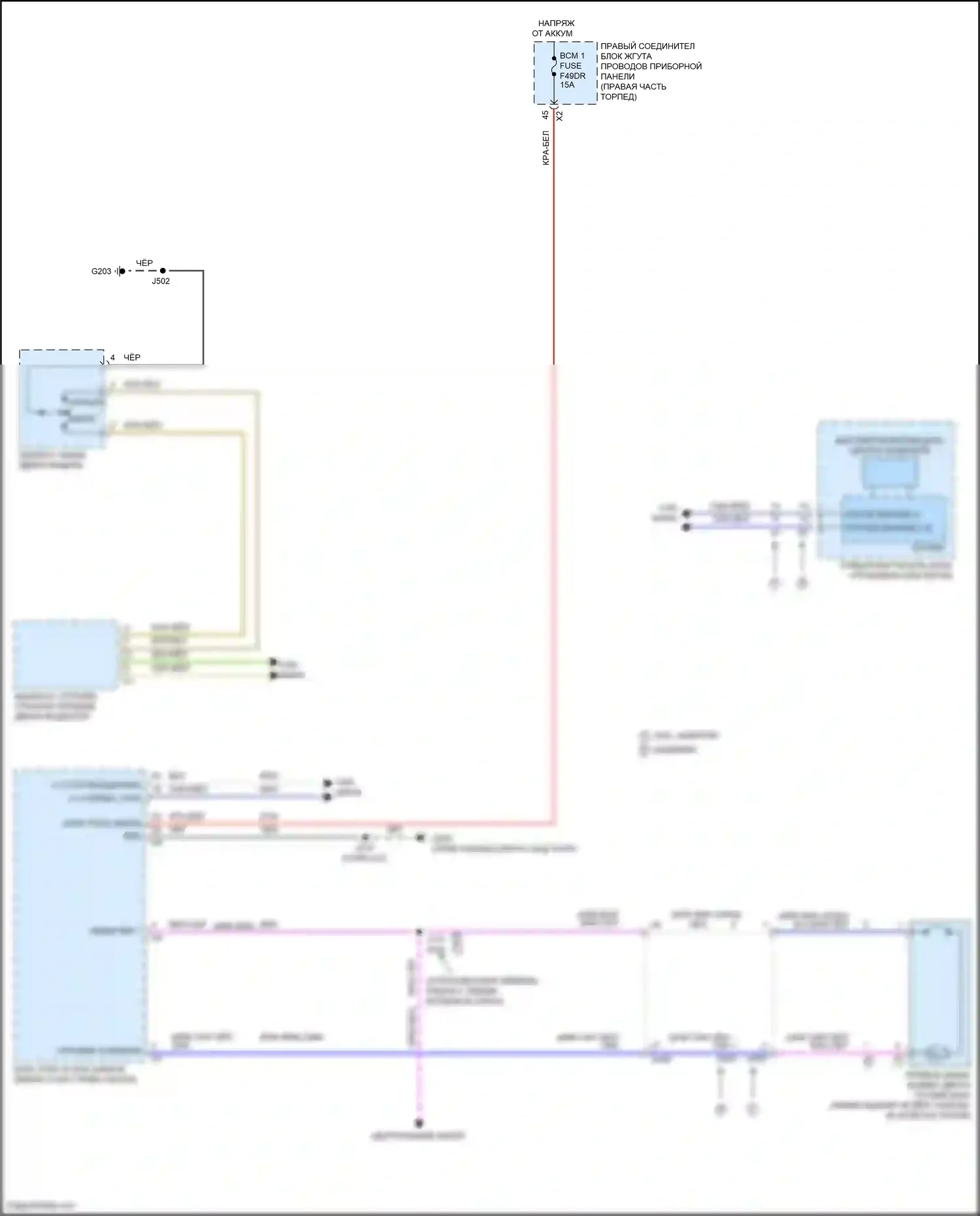 Yukon GMC V (2020-2024): Электросхема открытия лючка топливного бака 