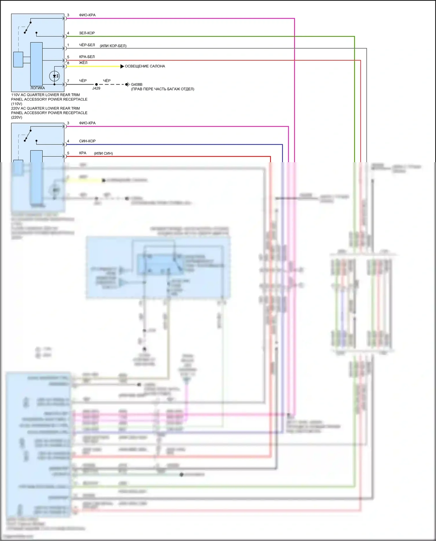 Yukon GMC V (2020-2024): Электросхема блока предохранителей реле (9 из 11) 