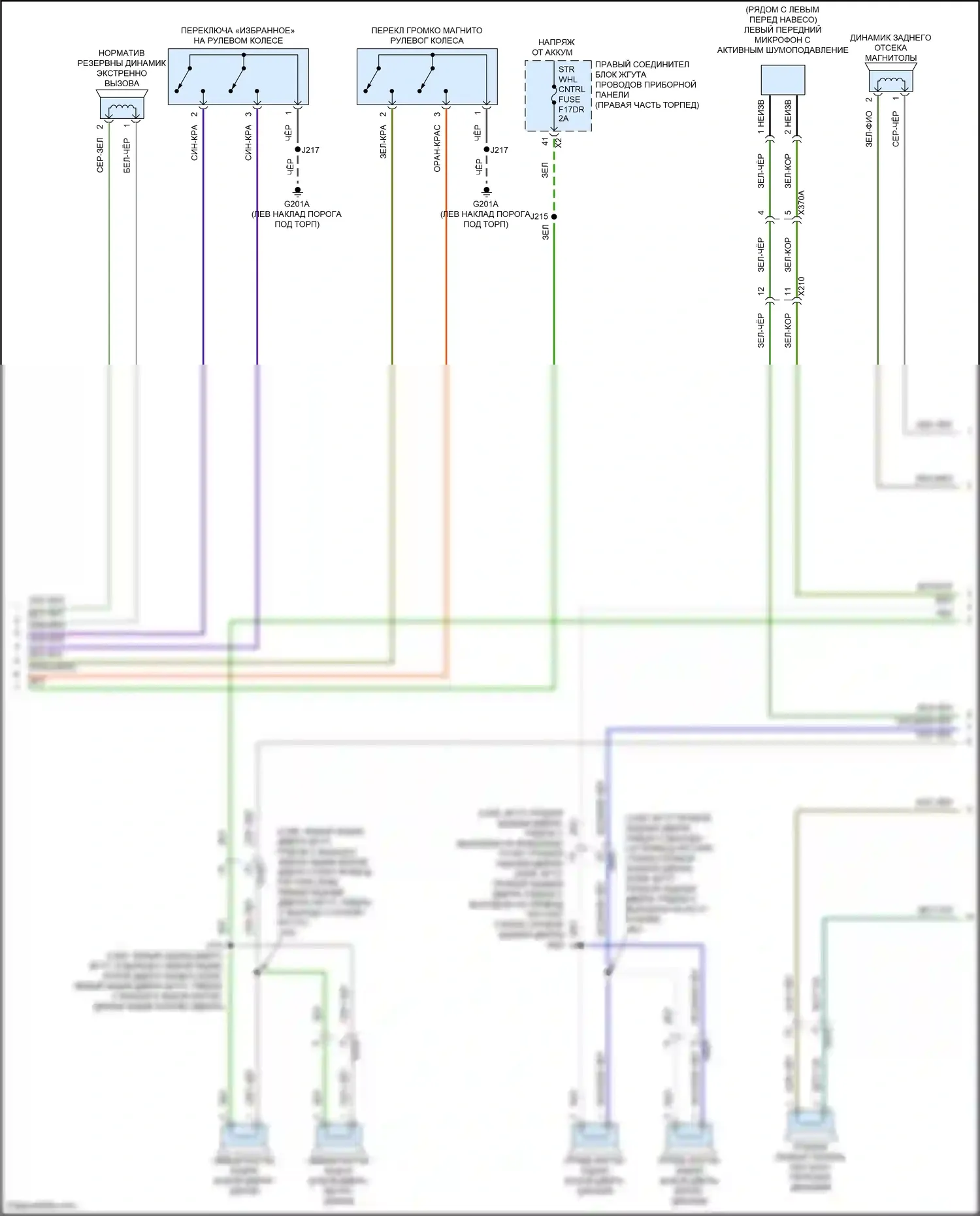 Yukon GMC V (2020-2024): Электросхема магнитолы, с усилителем объемного звучания и магнитолой (3 из 4) 